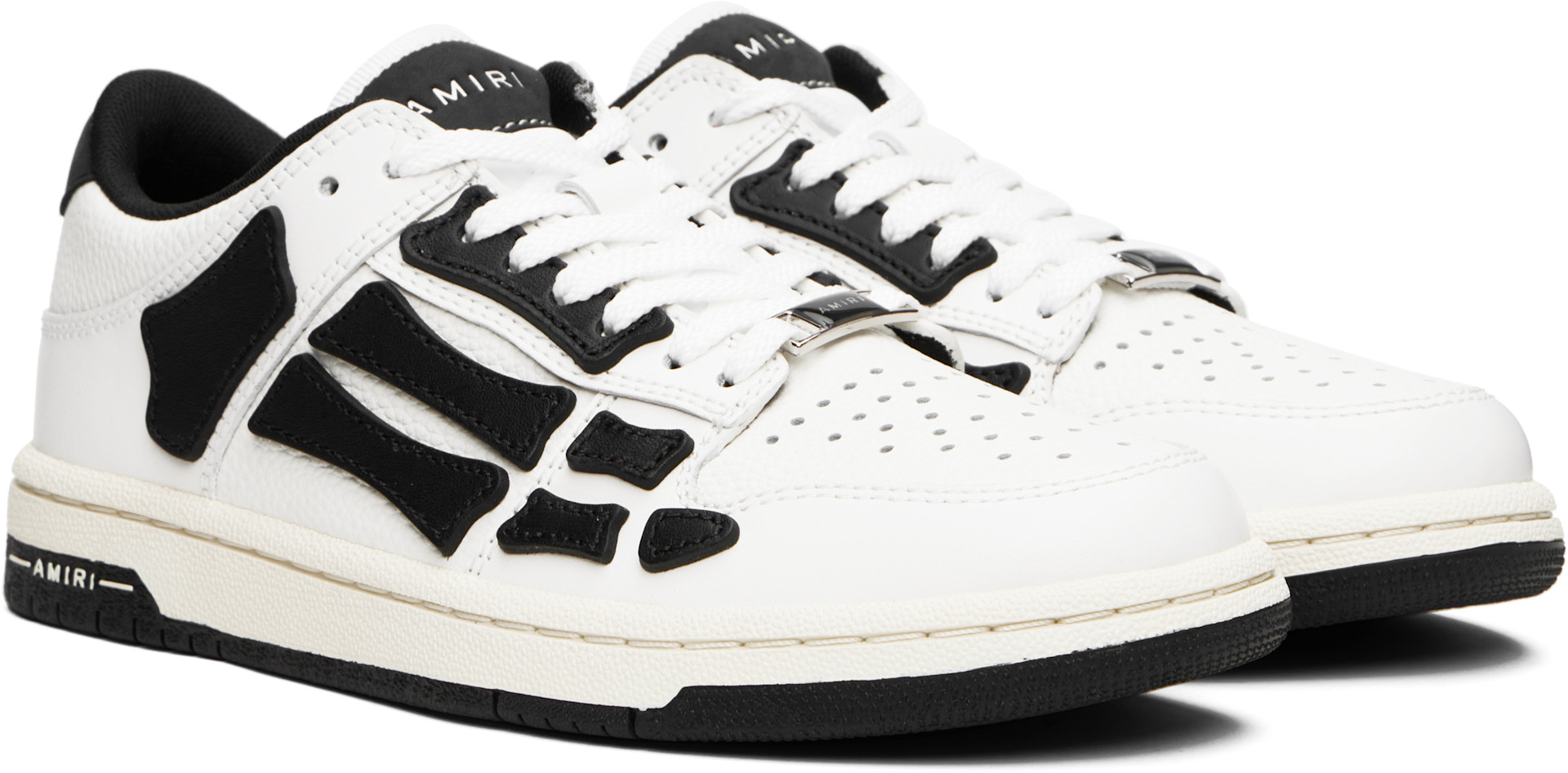 AMIRI: Black & White Skel-Top Low Sneakers | SSENSE