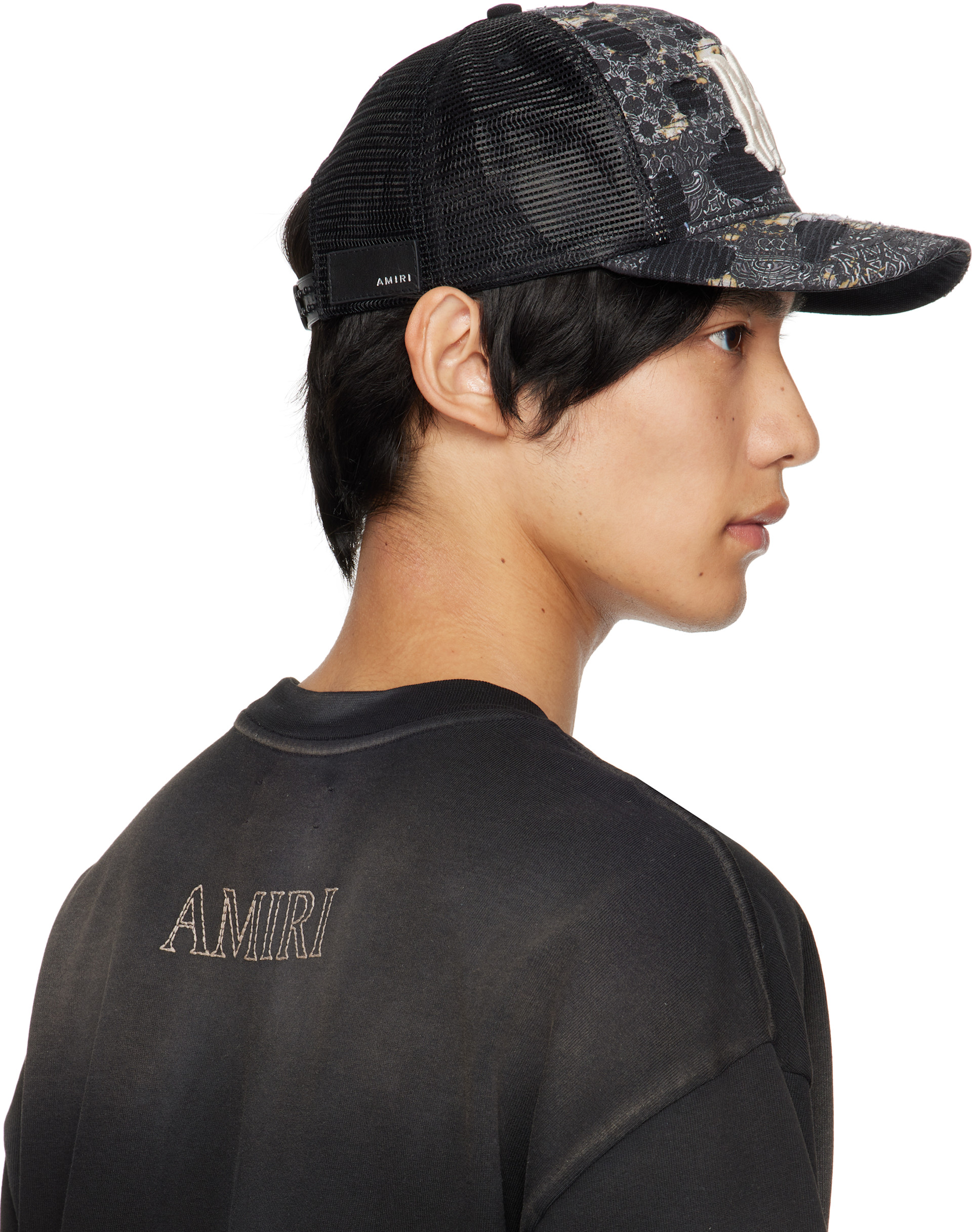 AMIRI ブラックトラッカーキャップ AMIRI: ブラック＆グレー MA トラッカーキャップ | SSENSE 日本
