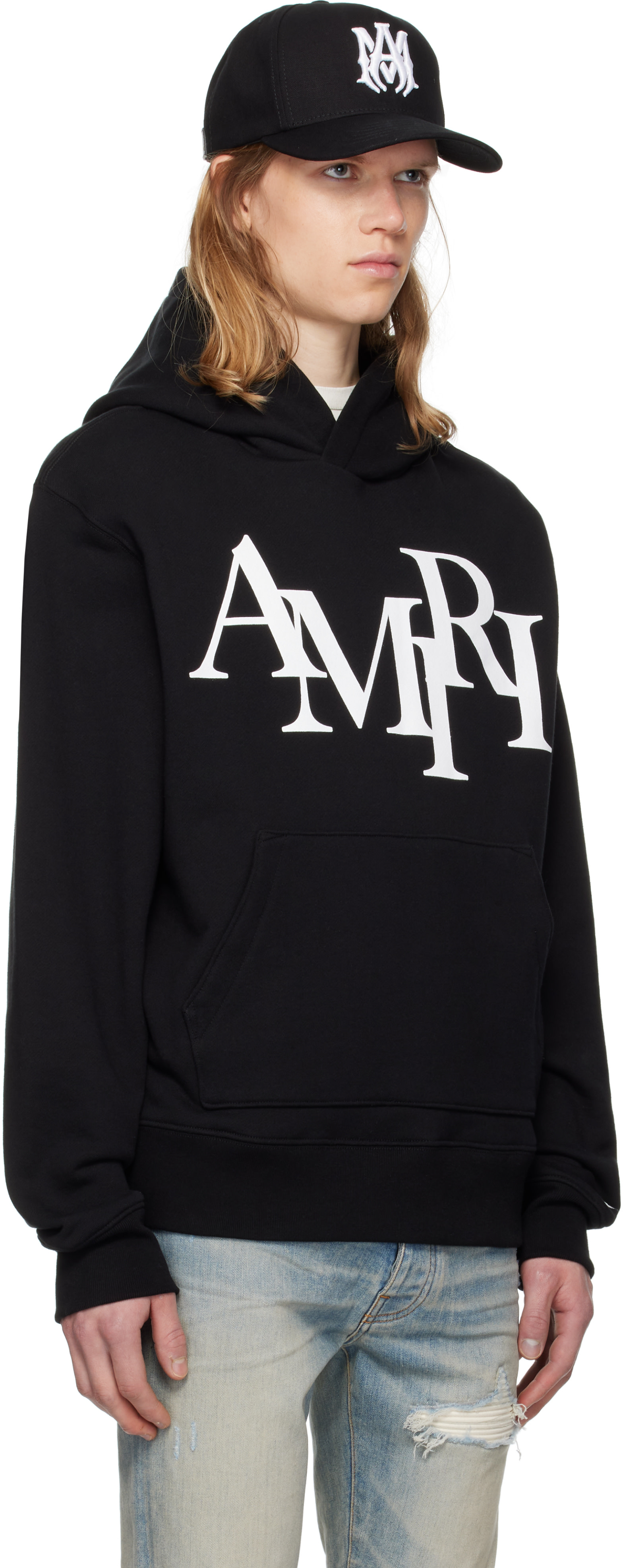 AMIRI - Pull à capuche noir à logo décalé