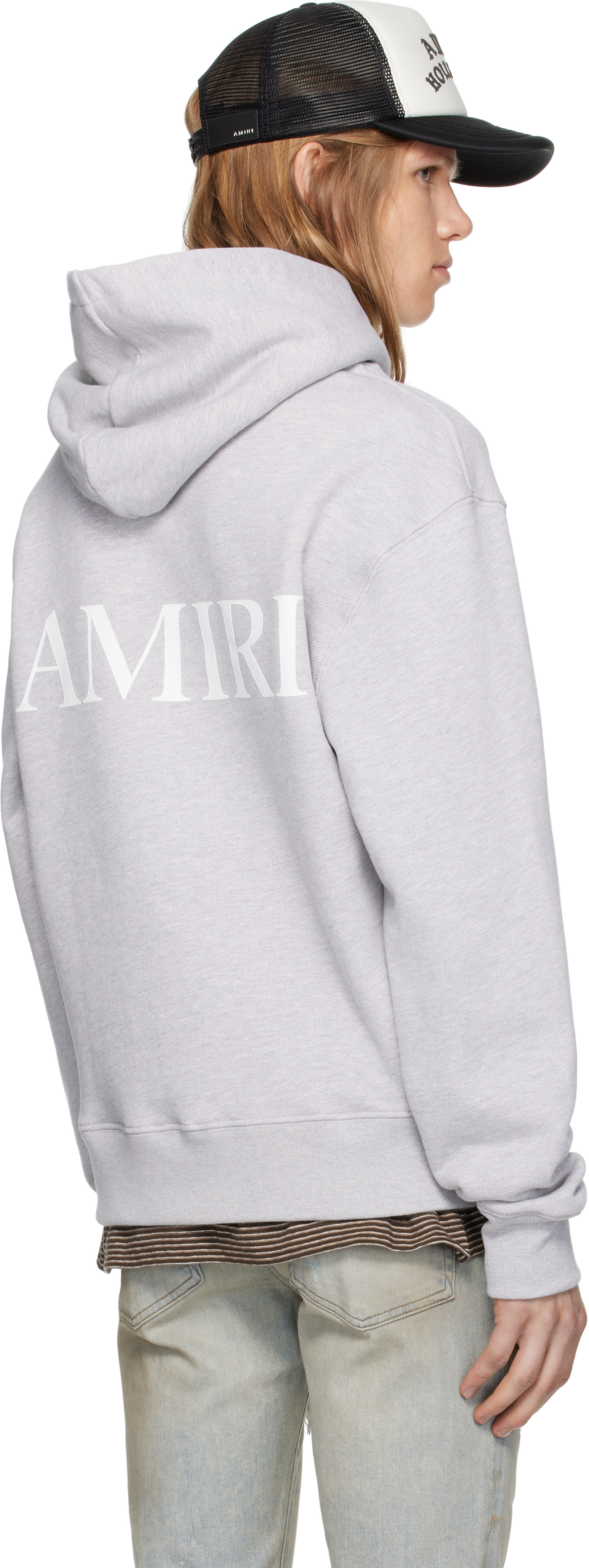 AMIRI: Gray MA Core Logo Hoodie | SSENSE