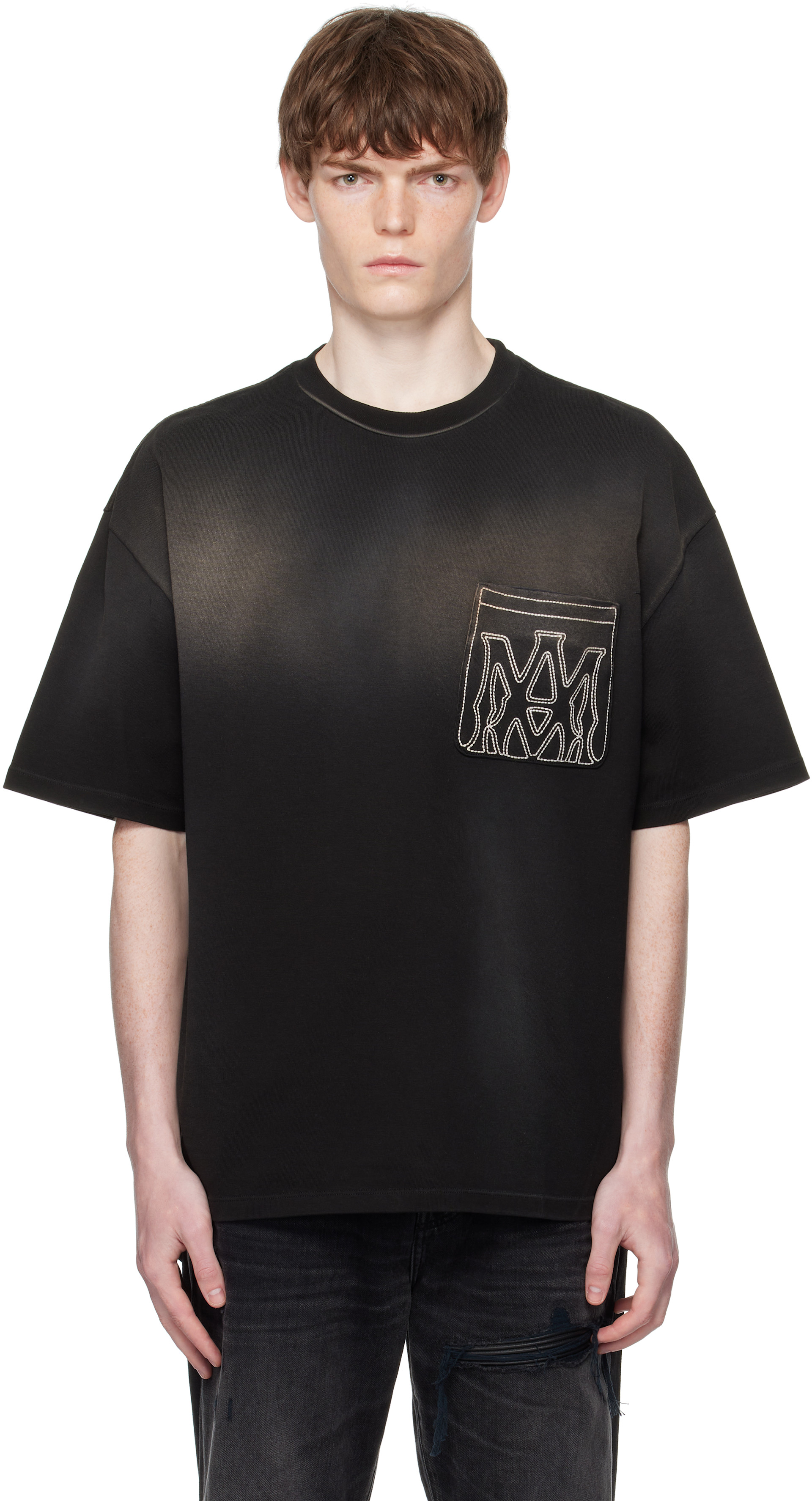 AMIRI: ブラック MA Outline オーバーサイズ Tシャツ | SSENSE 日本