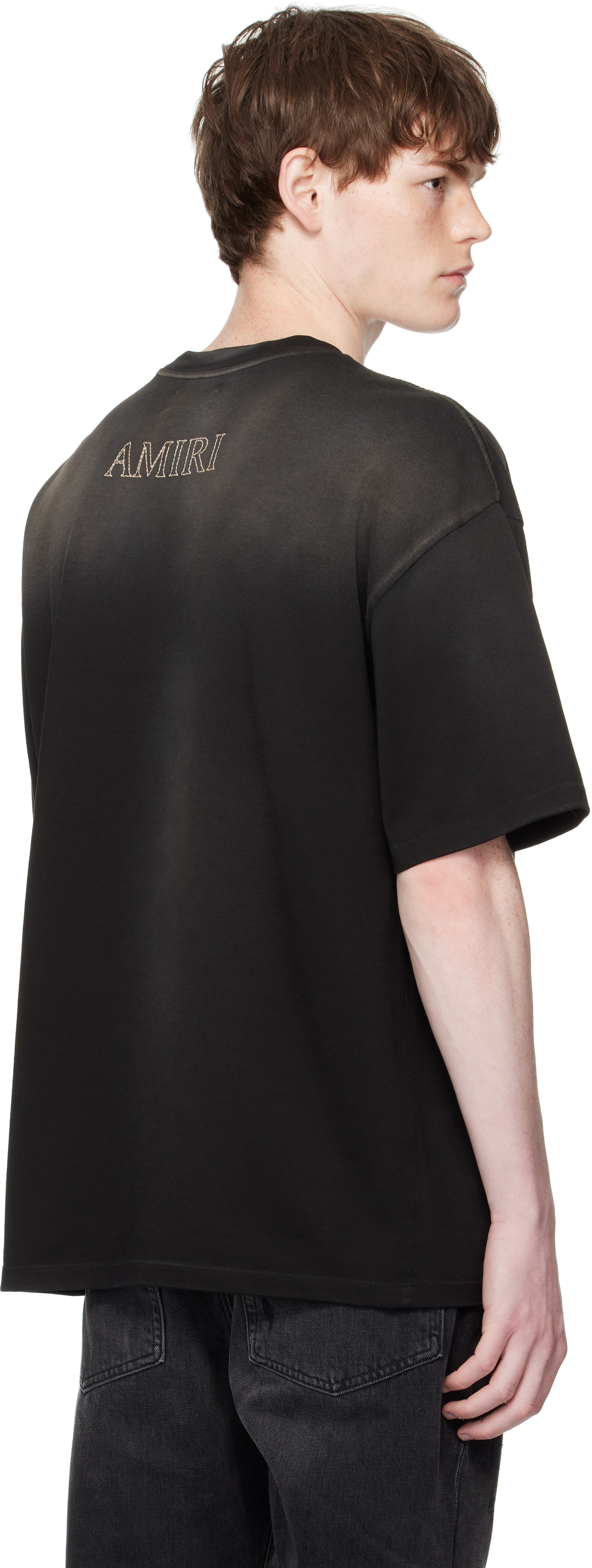 AMIRI: Black MA Outline Oversized T-shirt | SSENSE