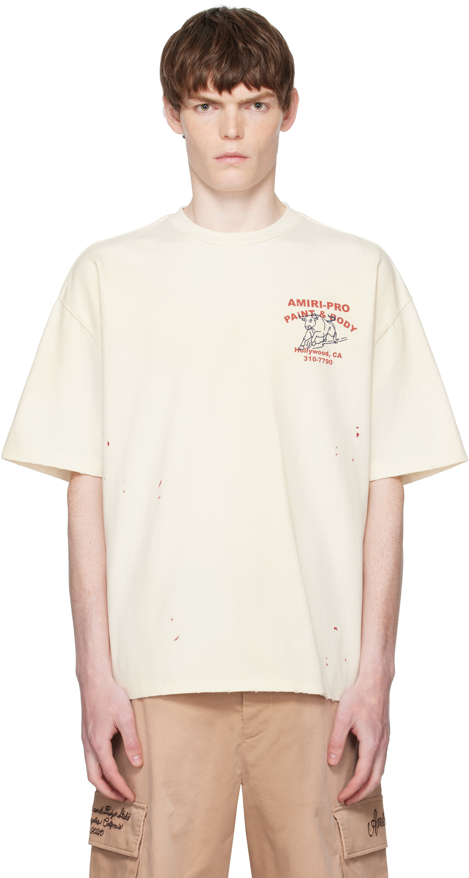 AMIRI ベージュ Tシャツ UK 38 【公式通販】