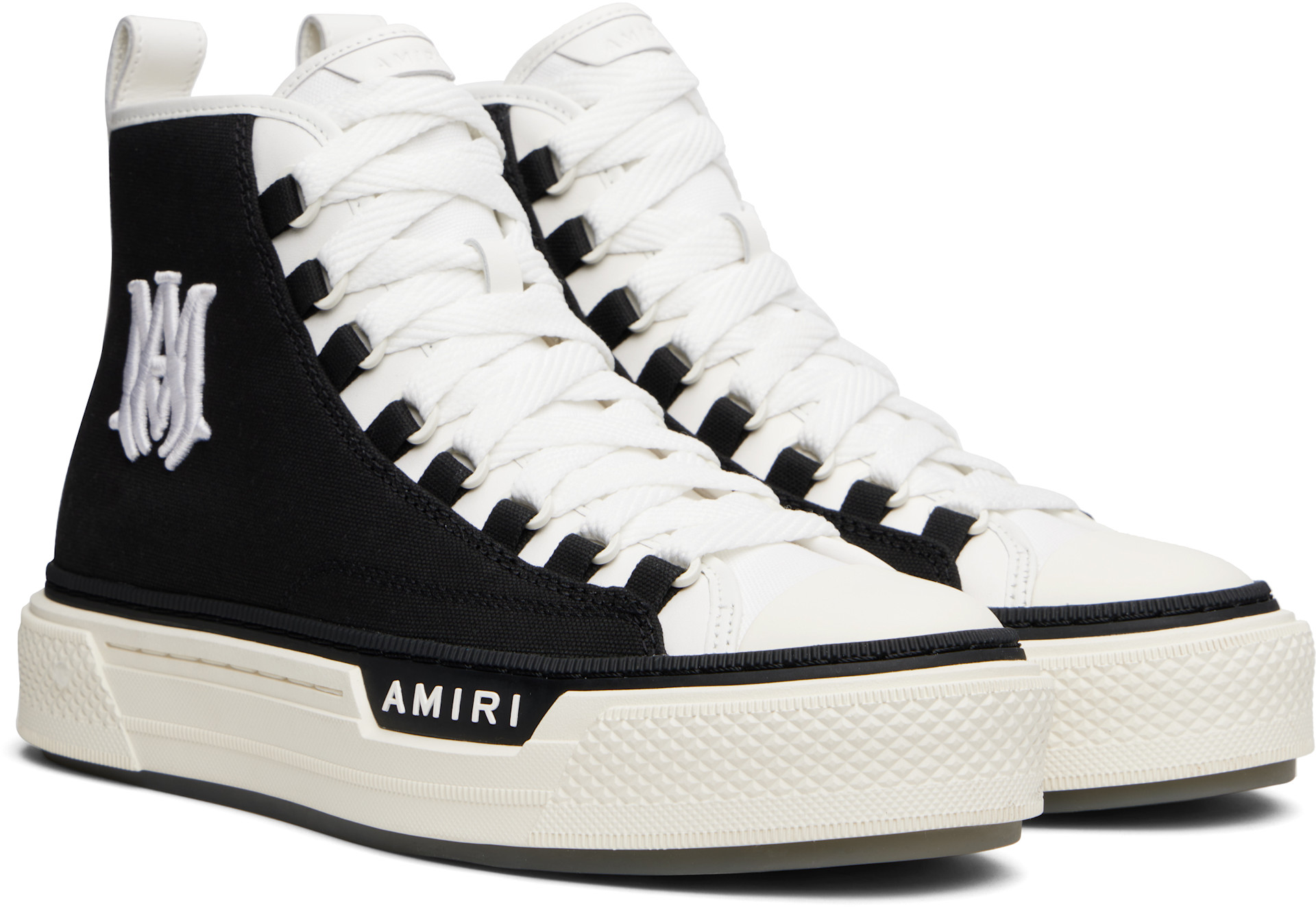AMIRI: ブラック＆ホワイト MA Court ハイカットスニーカー | SSENSE 日本