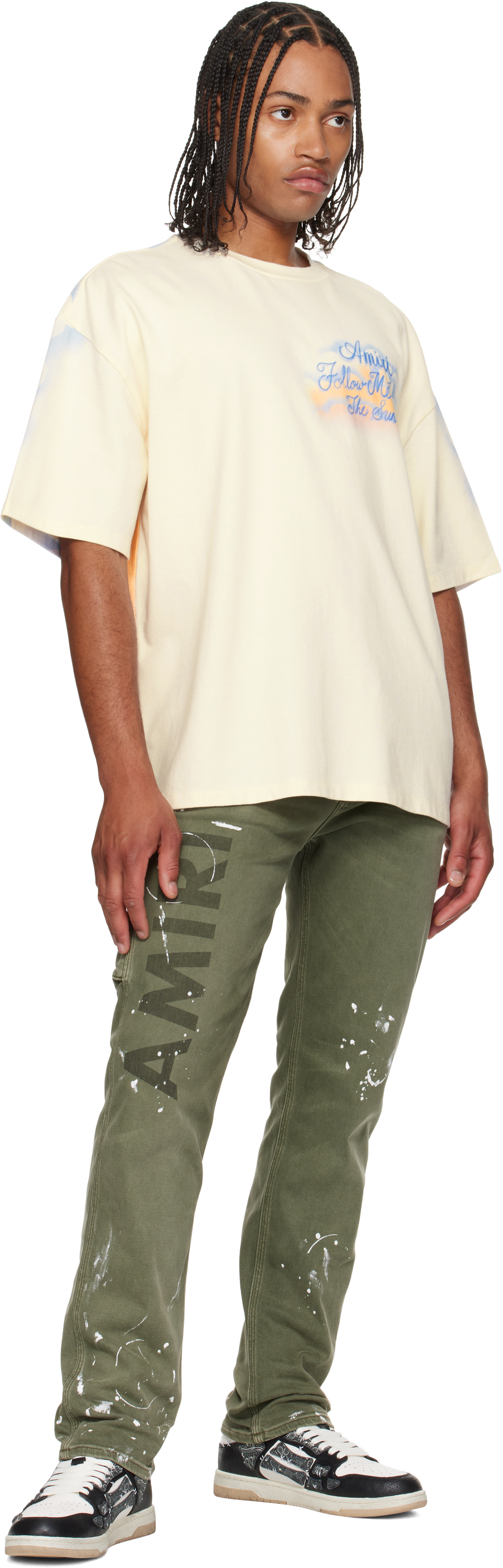 AMIRI: ブラック＆ホワイト Bandana Skel Top ローカットスニーカー
