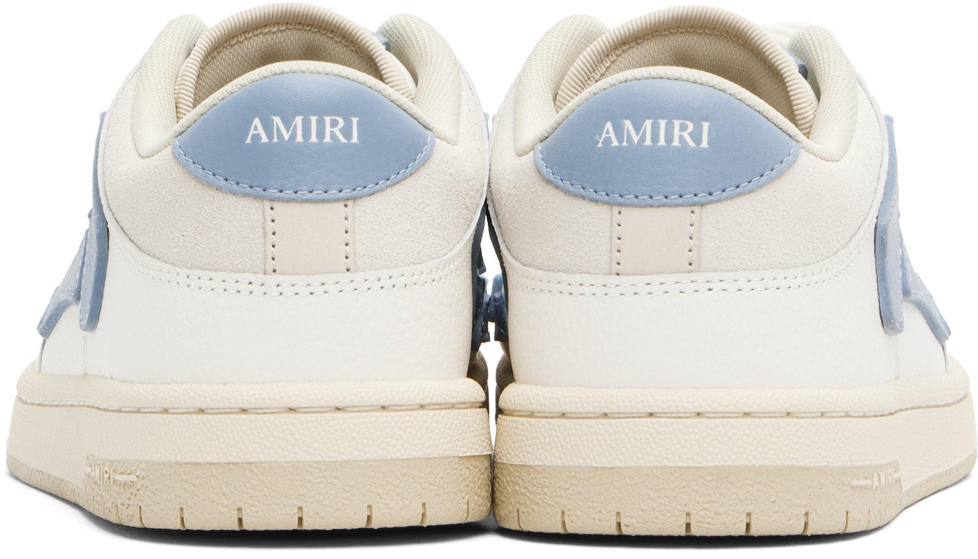 AMIRI: White & Blue Skel Top Low Sneakers | SSENSE