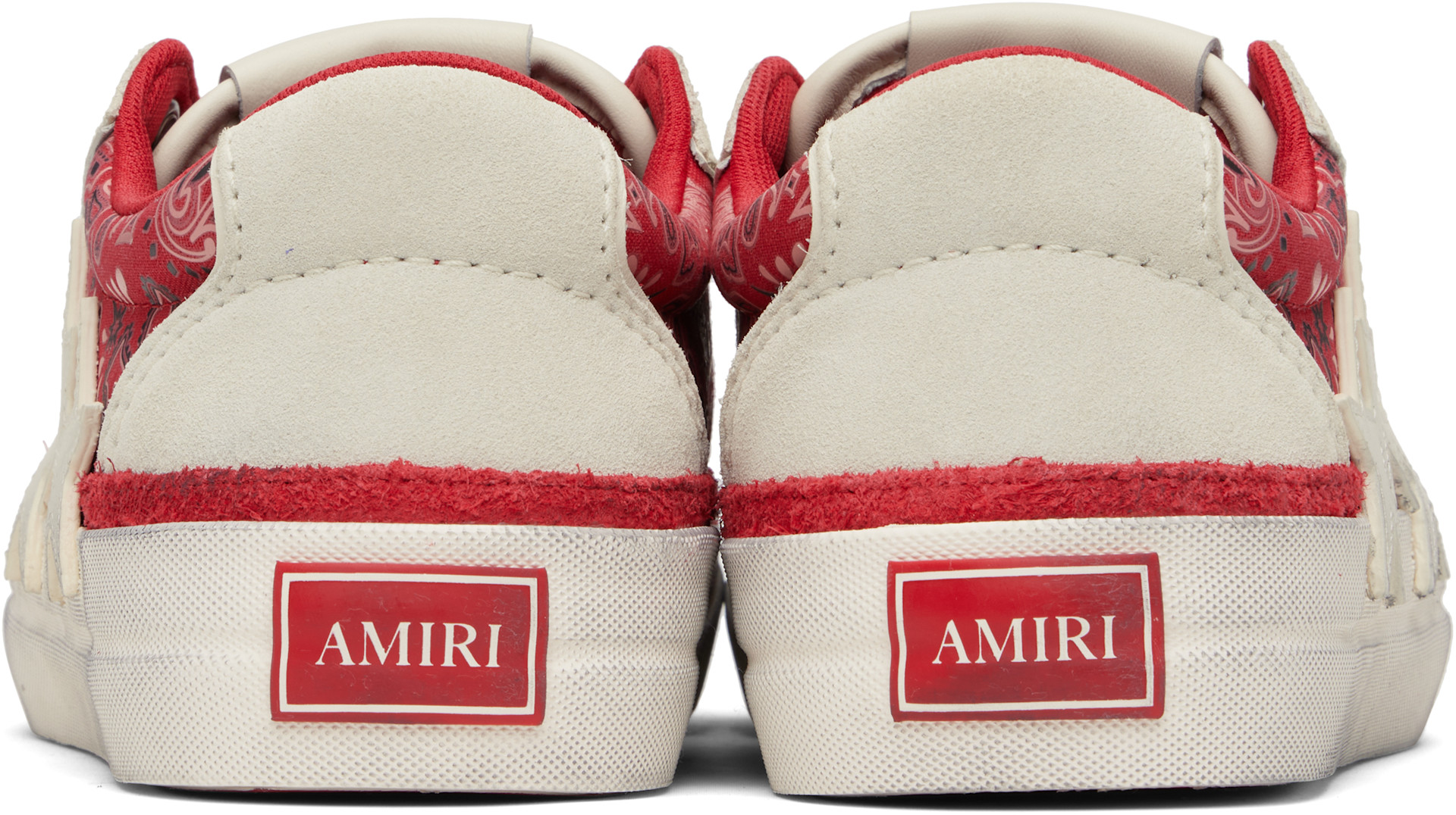 AMIRI: Red & White Bandana Sunset Skate Sneakers | SSENSE