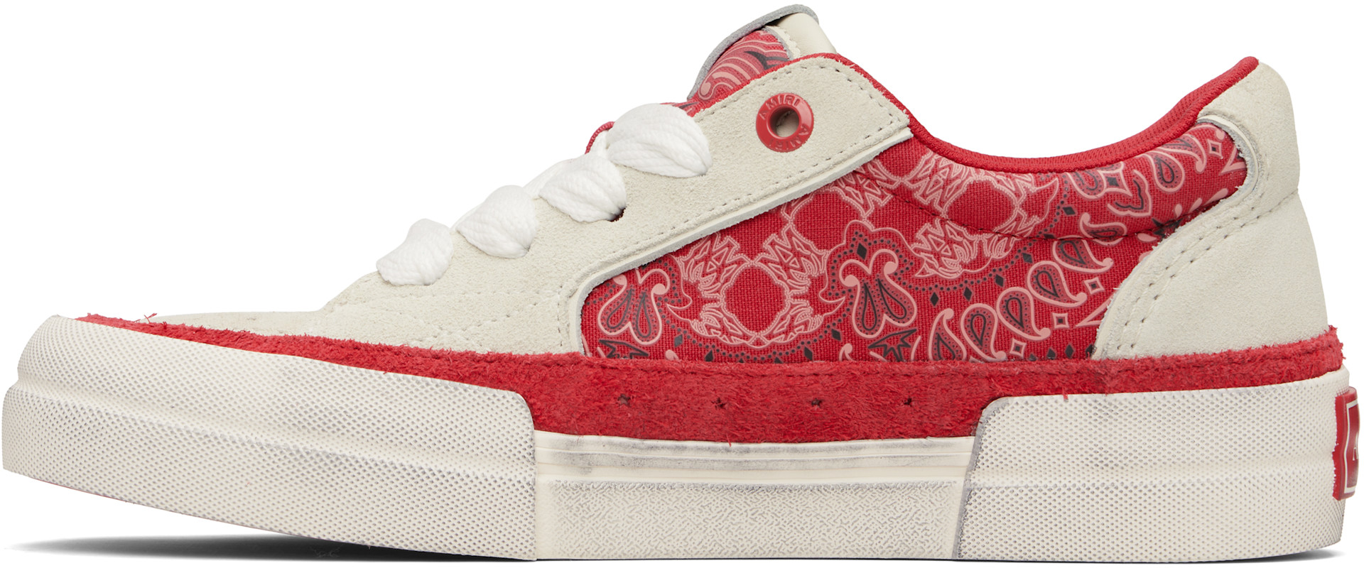 AMIRI: Red & White Bandana Sunset Skate Sneakers | SSENSE