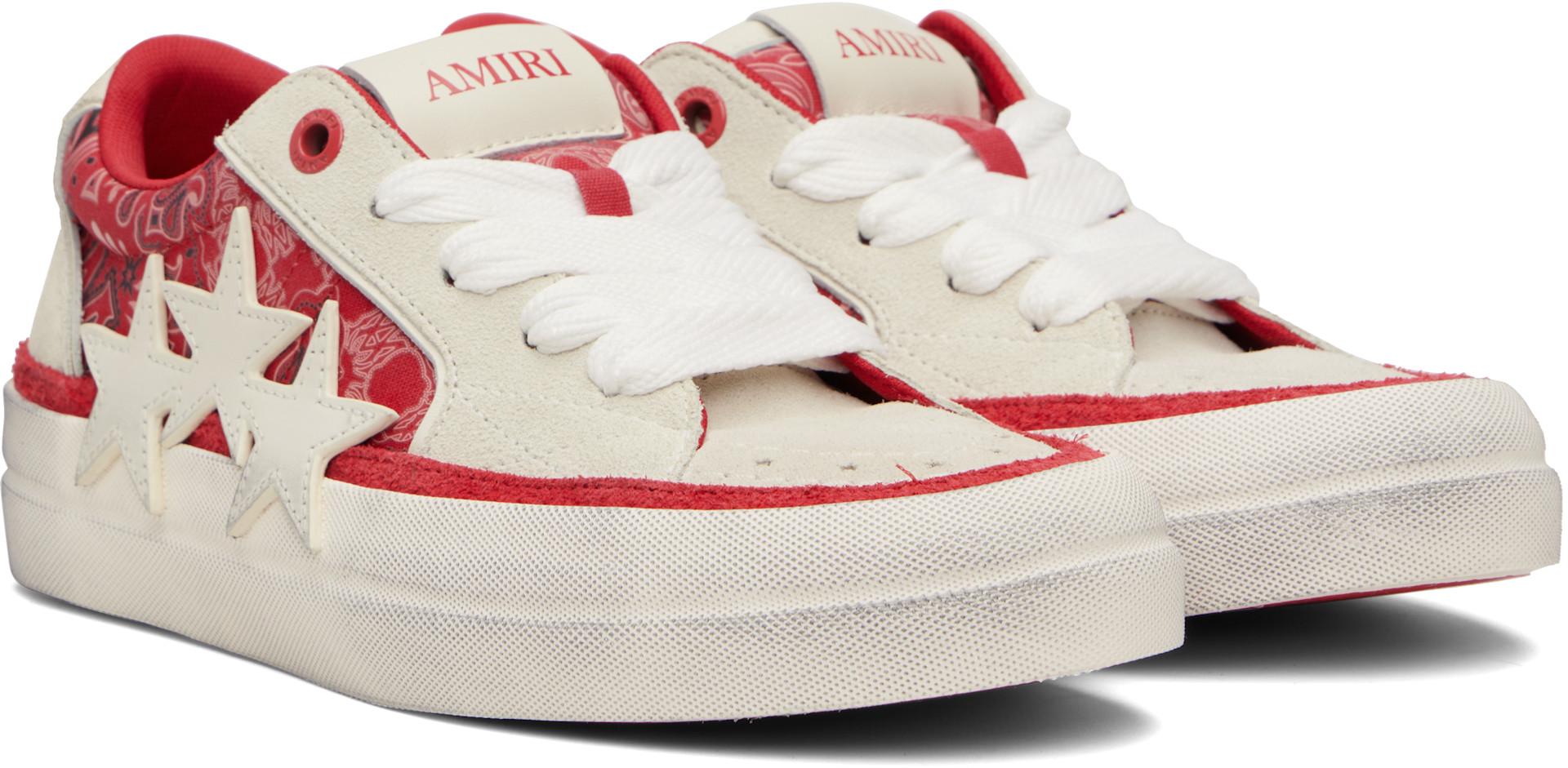 AMIRI: Red & White Bandana Sunset Skate Sneakers | SSENSE