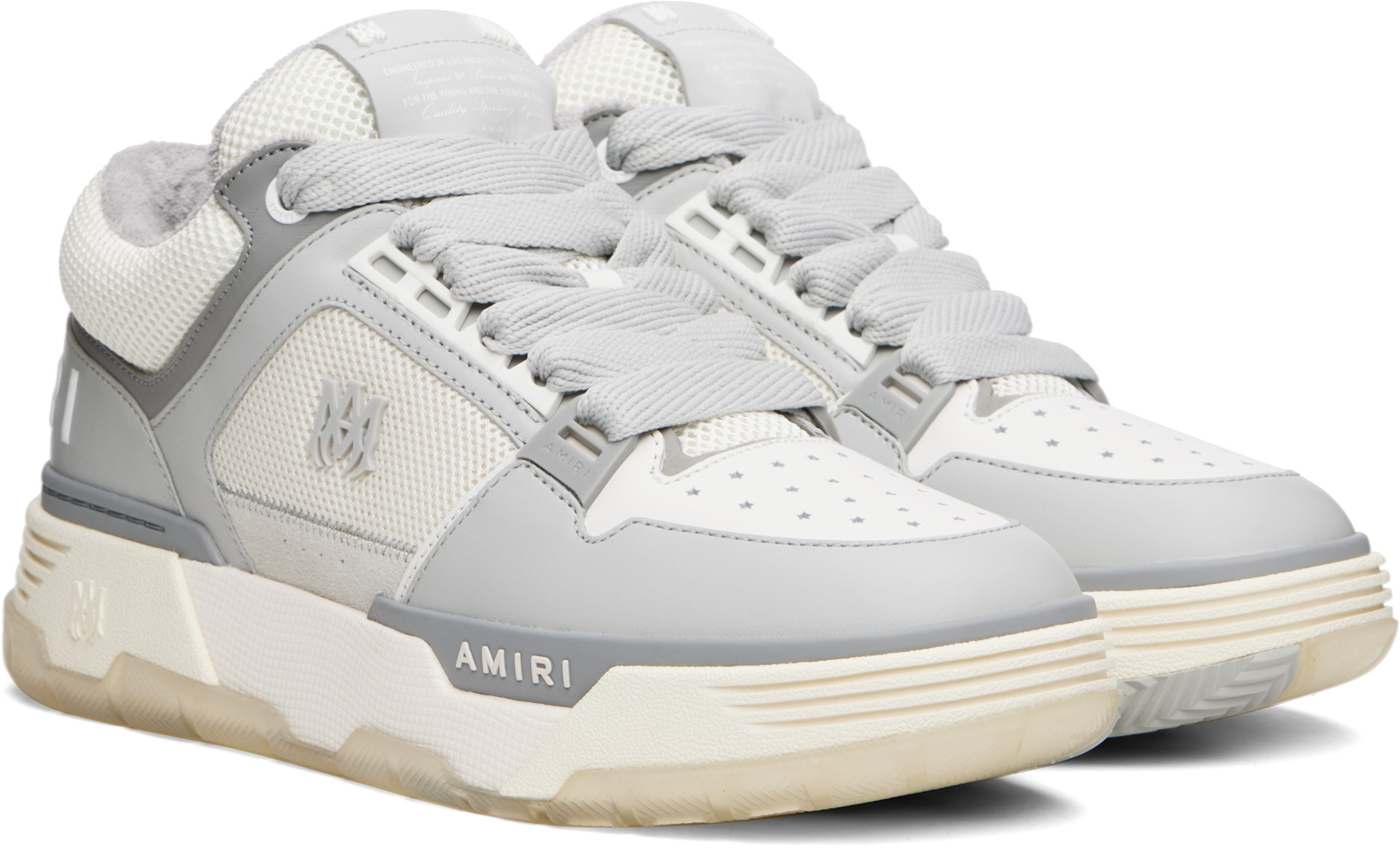 AMIRI: オフホワイト＆グレー MA-1 スニーカー | SSENSE 日本