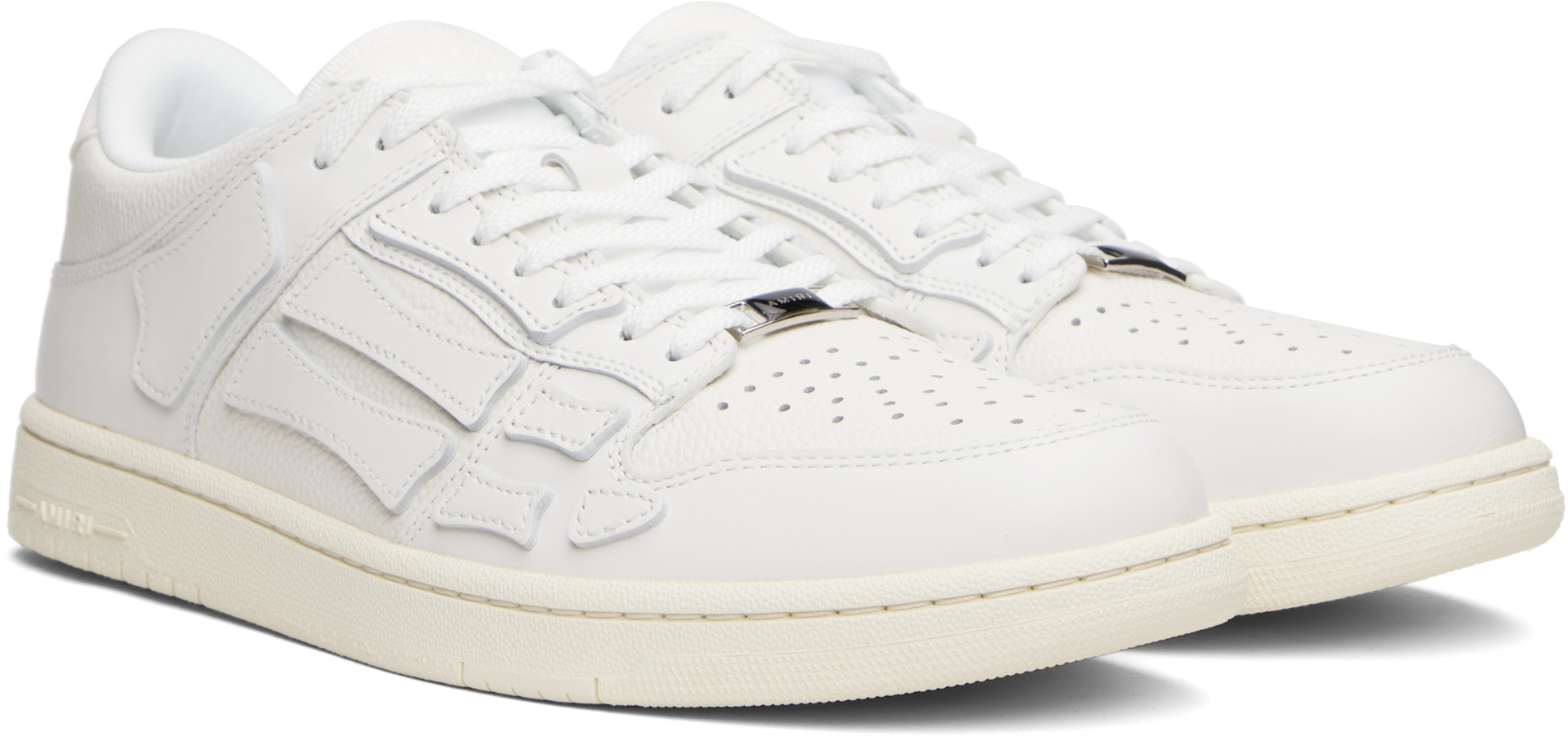 AMIRI: White Skel Top Low Sneakers | SSENSE AMIRI: White Skel Top Low Sneakers | SSENSE