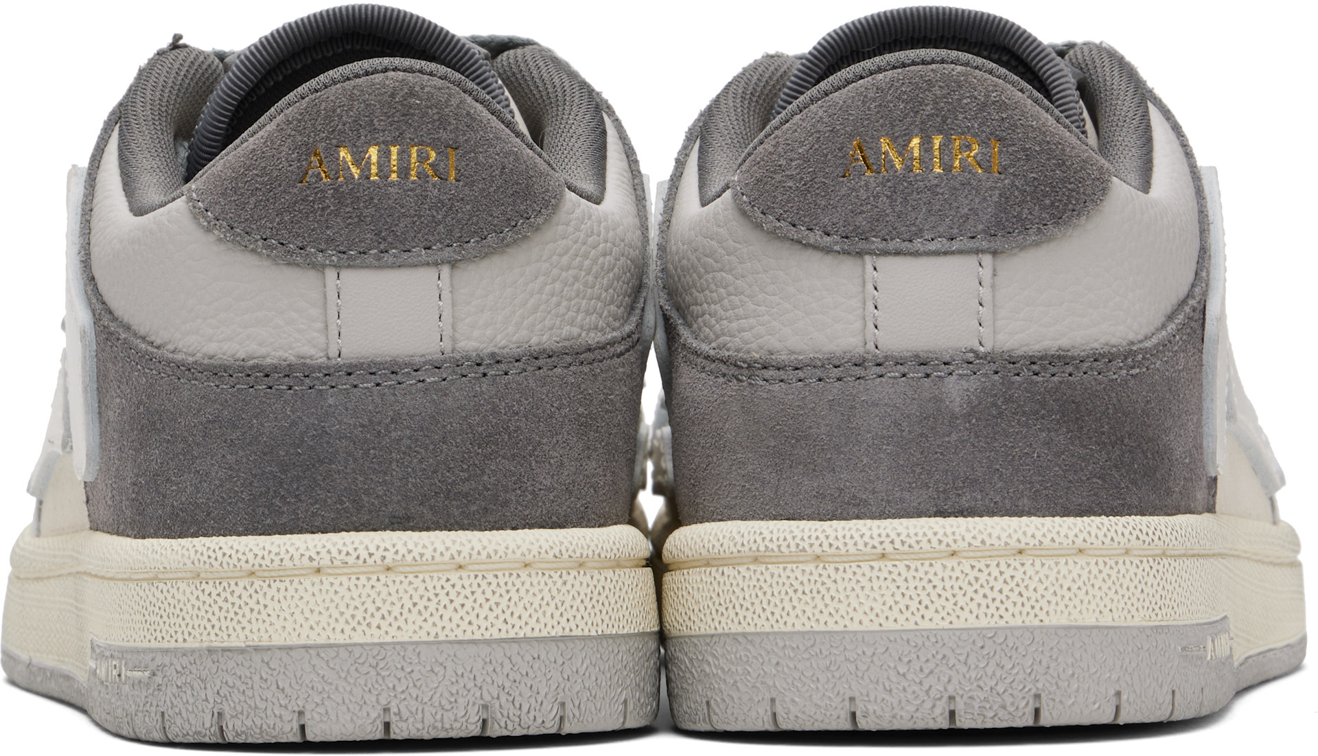 AMIRI: Gray Distressed Skel Top Low Sneakers | SSENSE