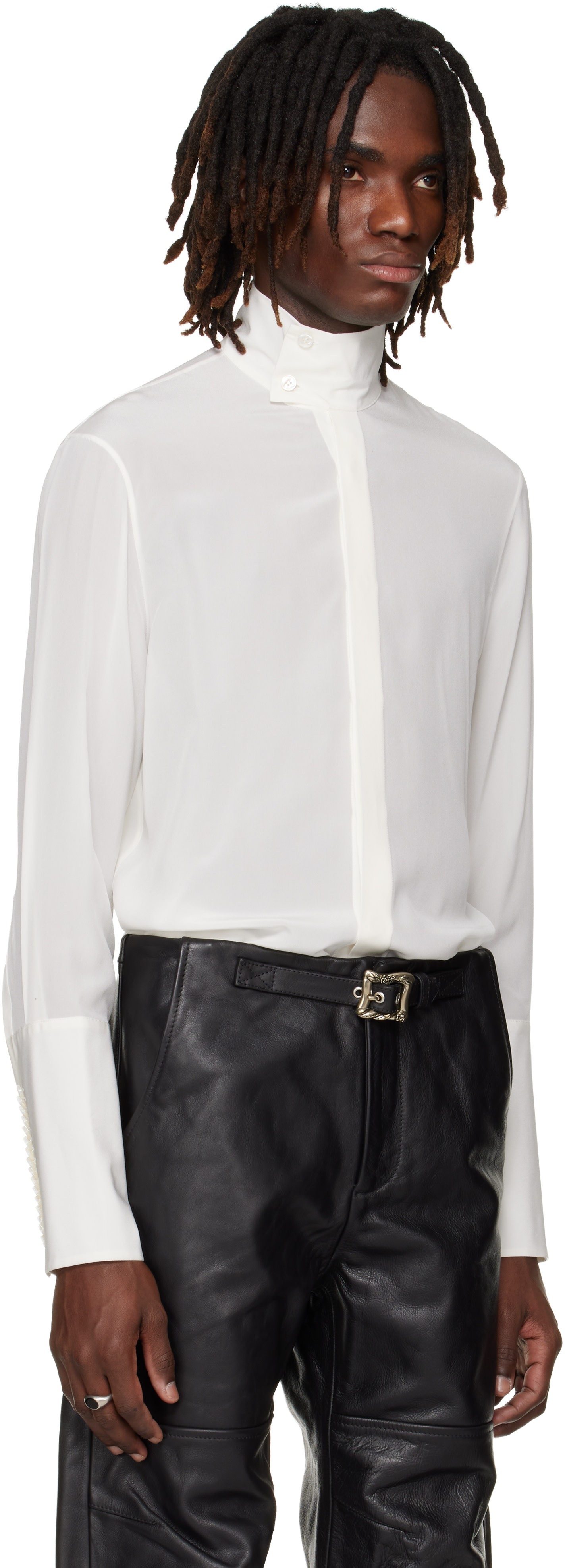 Enfants Riches Déprimés: White Kissing Button Cuff Napoleon Soiree