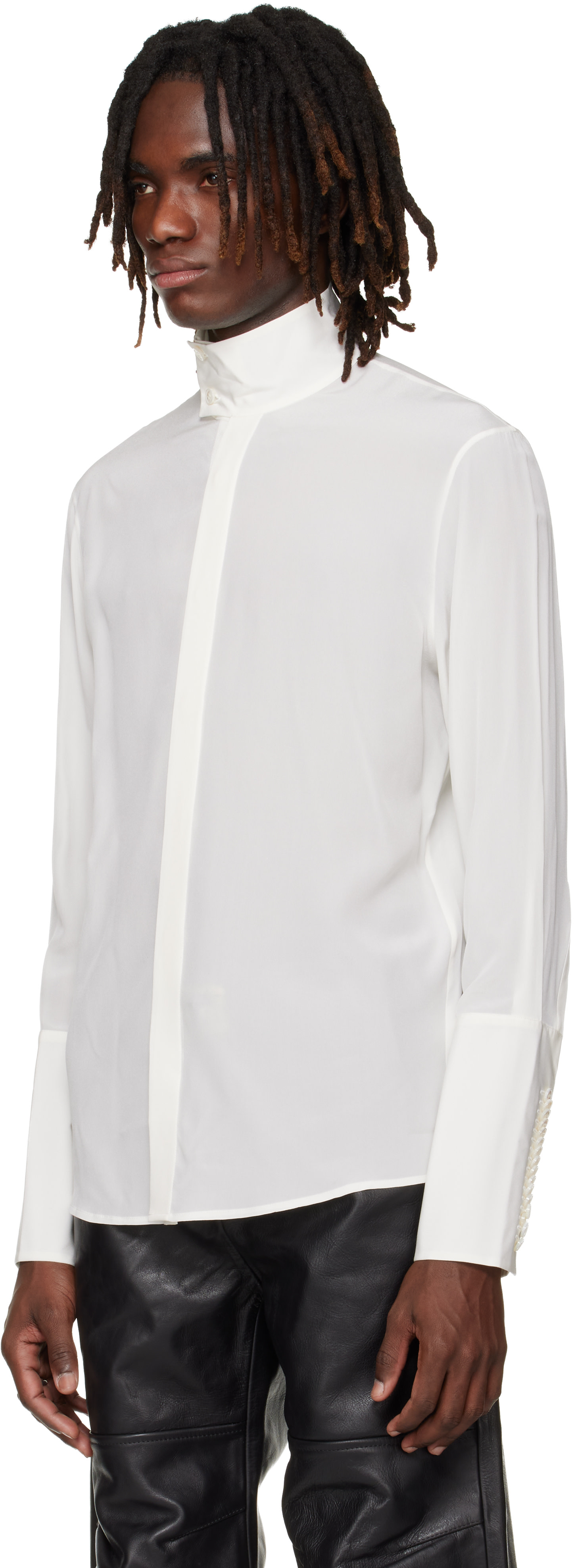 Enfants Riches Déprimés: ホワイト Kissing Button Cuff Napoleon 
