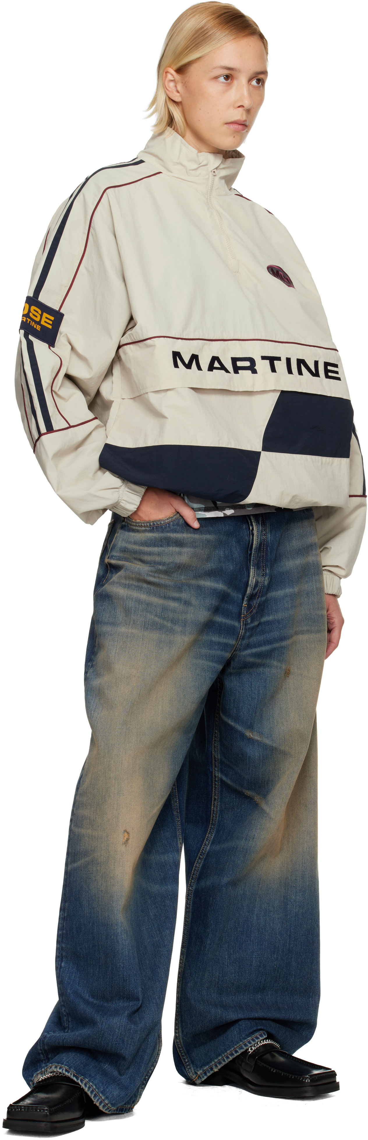 Martine Rose: Beige Hockey Pullover Jacket | SSENSE Canada