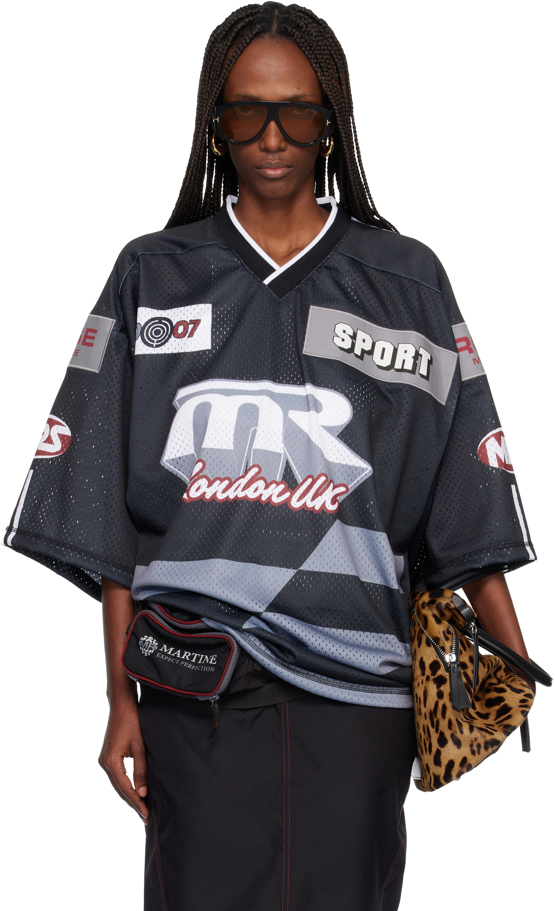 Martine Rose: Gray Oversized Hockey T-shirt | SSENSE United Arab