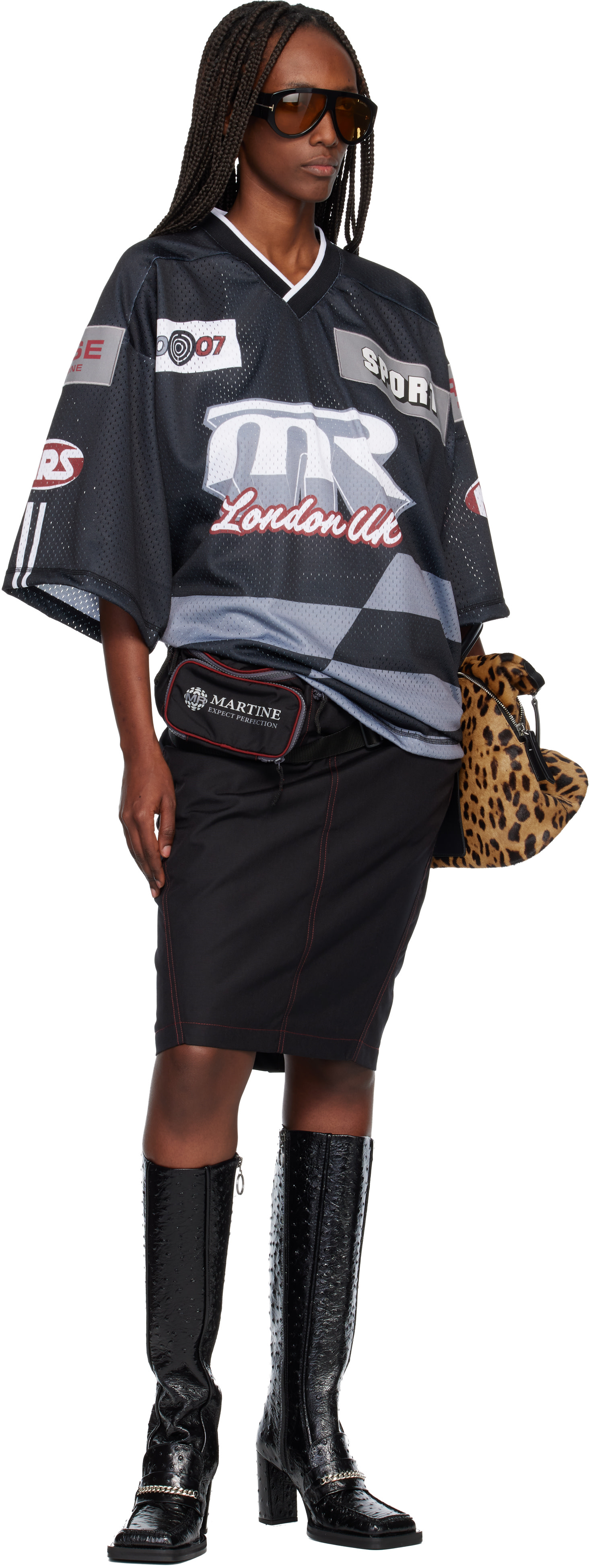 Martine Rose: Gray Oversized Hockey T-shirt | SSENSE Canada