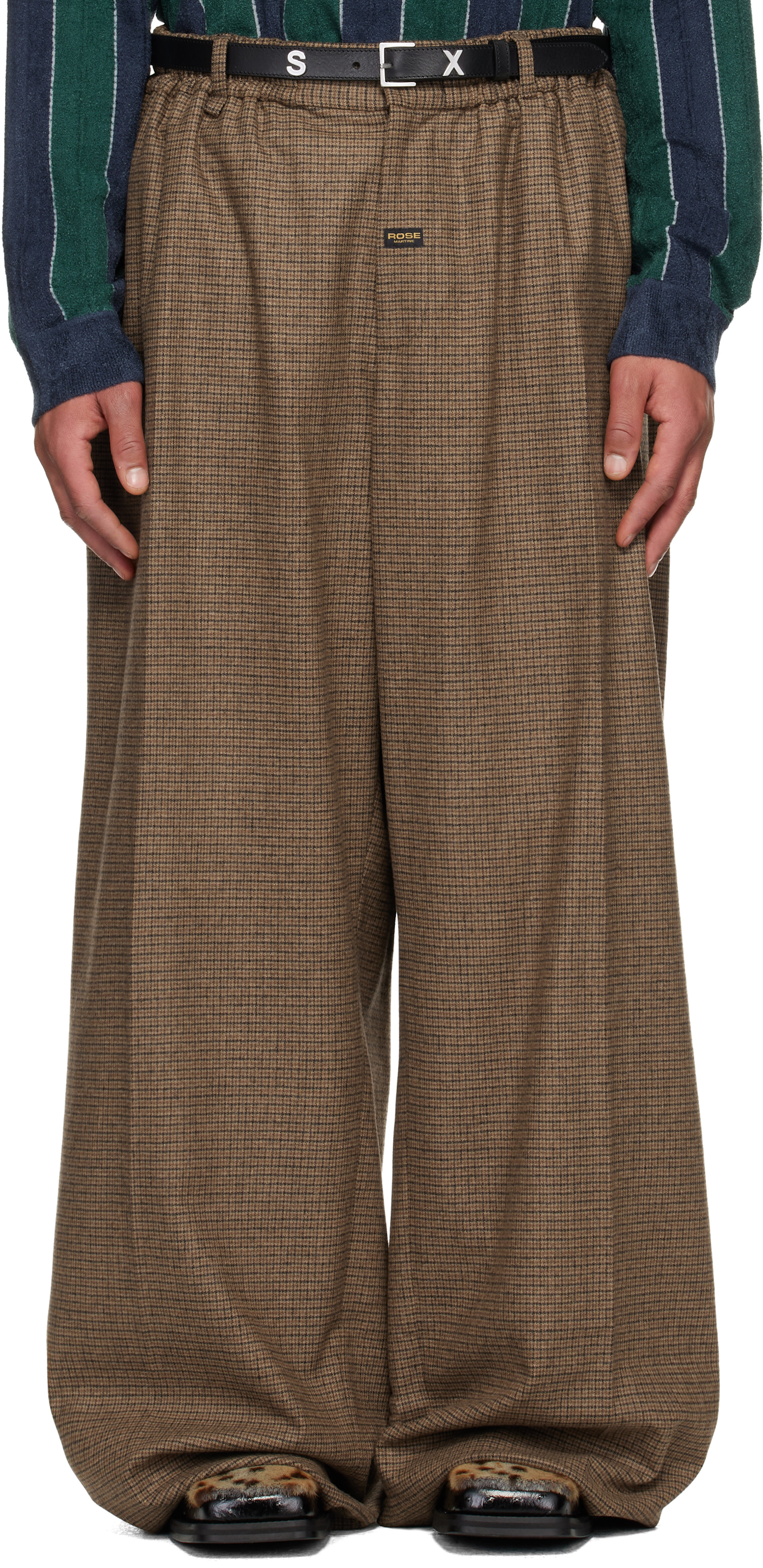 Martine Rose: Brown Extreme Wide Leg Tailored Trousers | SSENSE