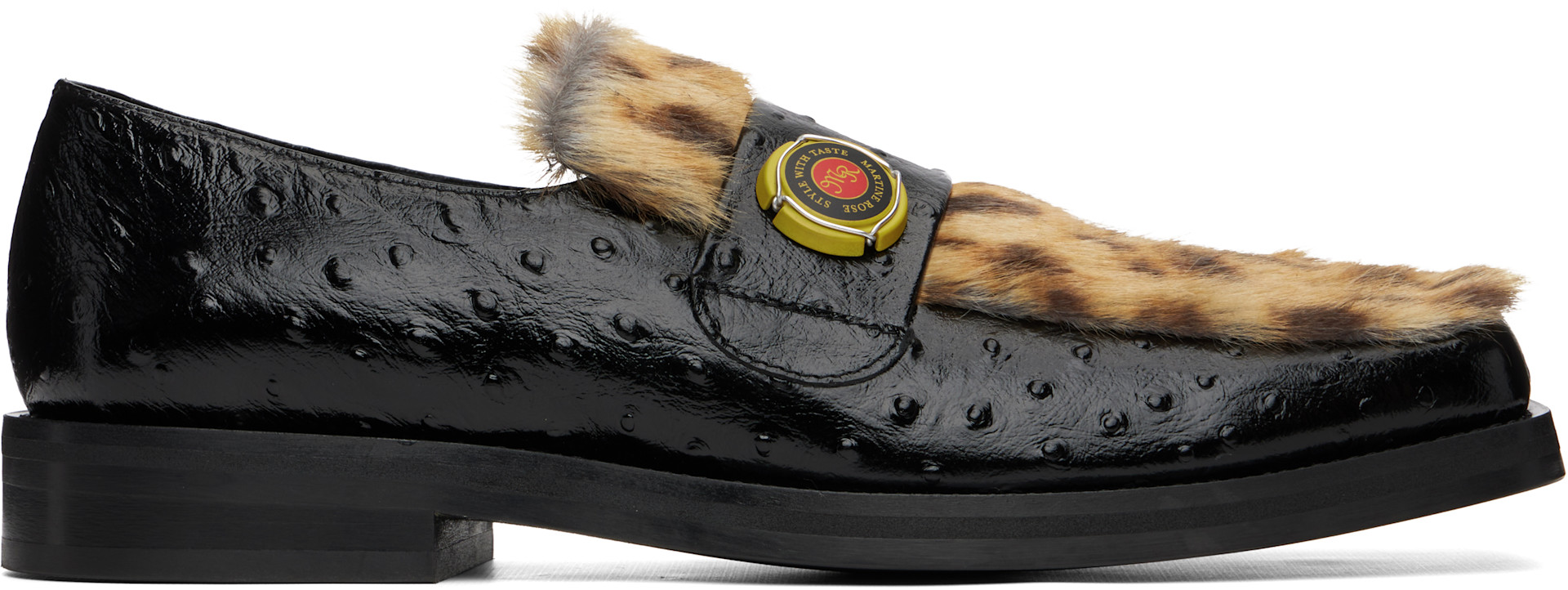 Martine Rose: Black Champagne Cap Square Toe Loafers | SSENSE