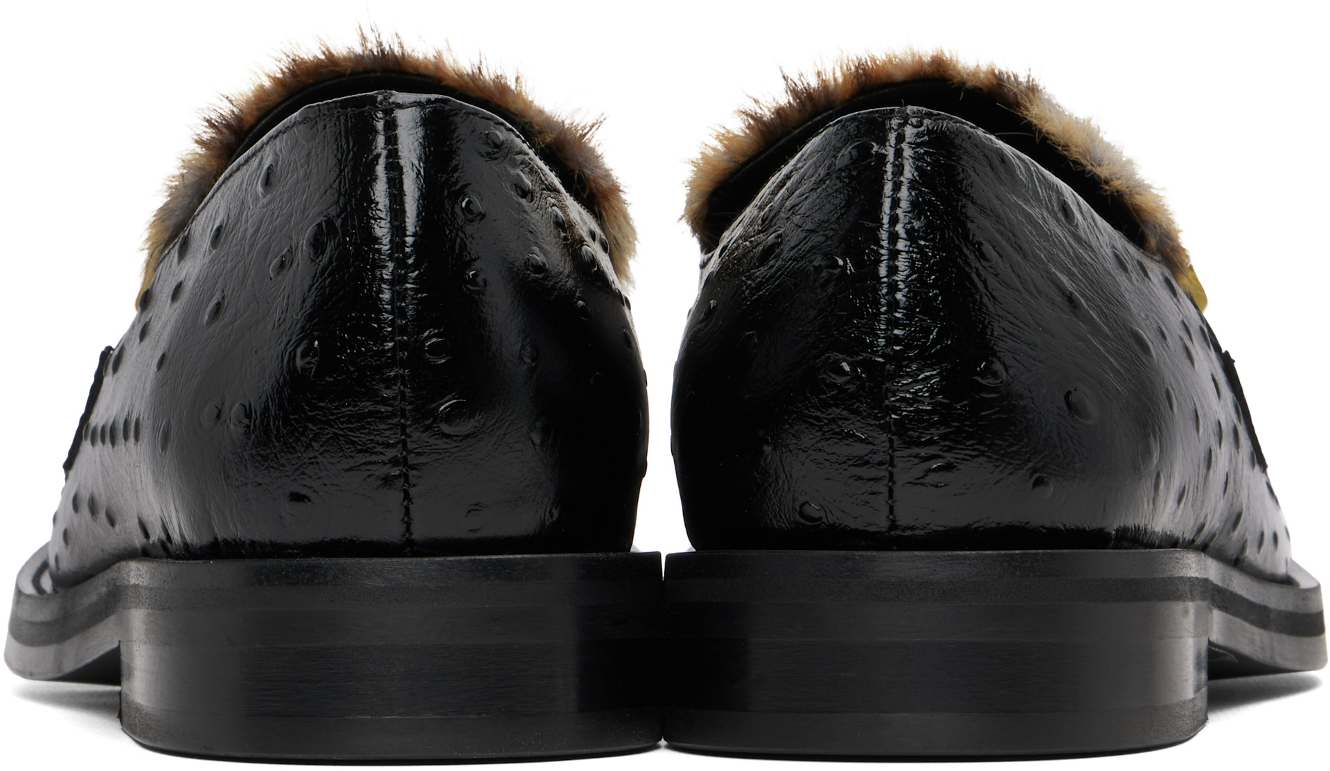Martine Rose: Black Champagne Cap Square Toe Loafers | SSENSE