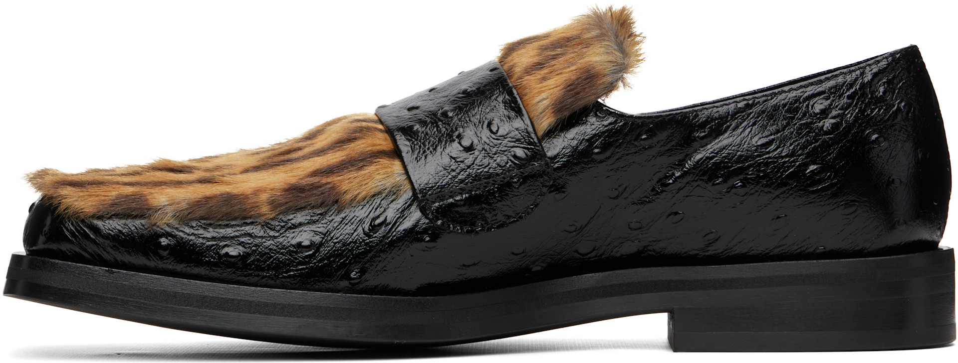 Martine Rose: Black Champagne Cap Square Toe Loafers | SSENSE