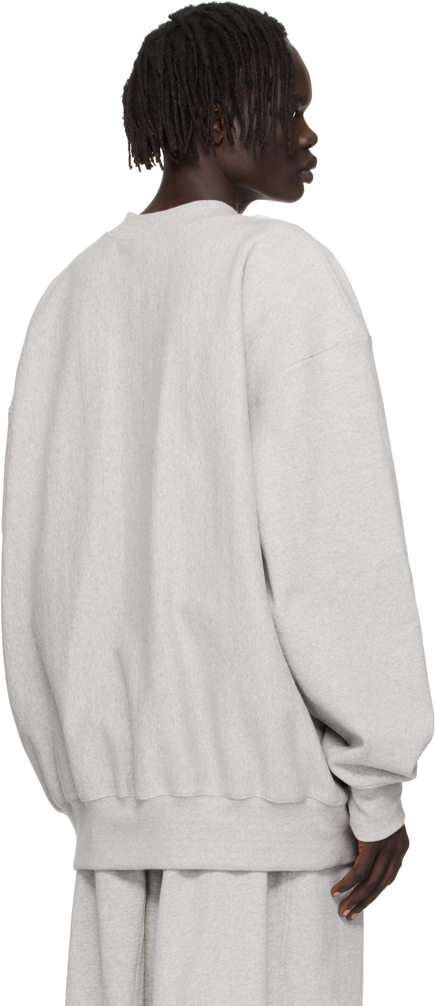 Hed Mayner - Pull molletonné gris à garniture en fourrure