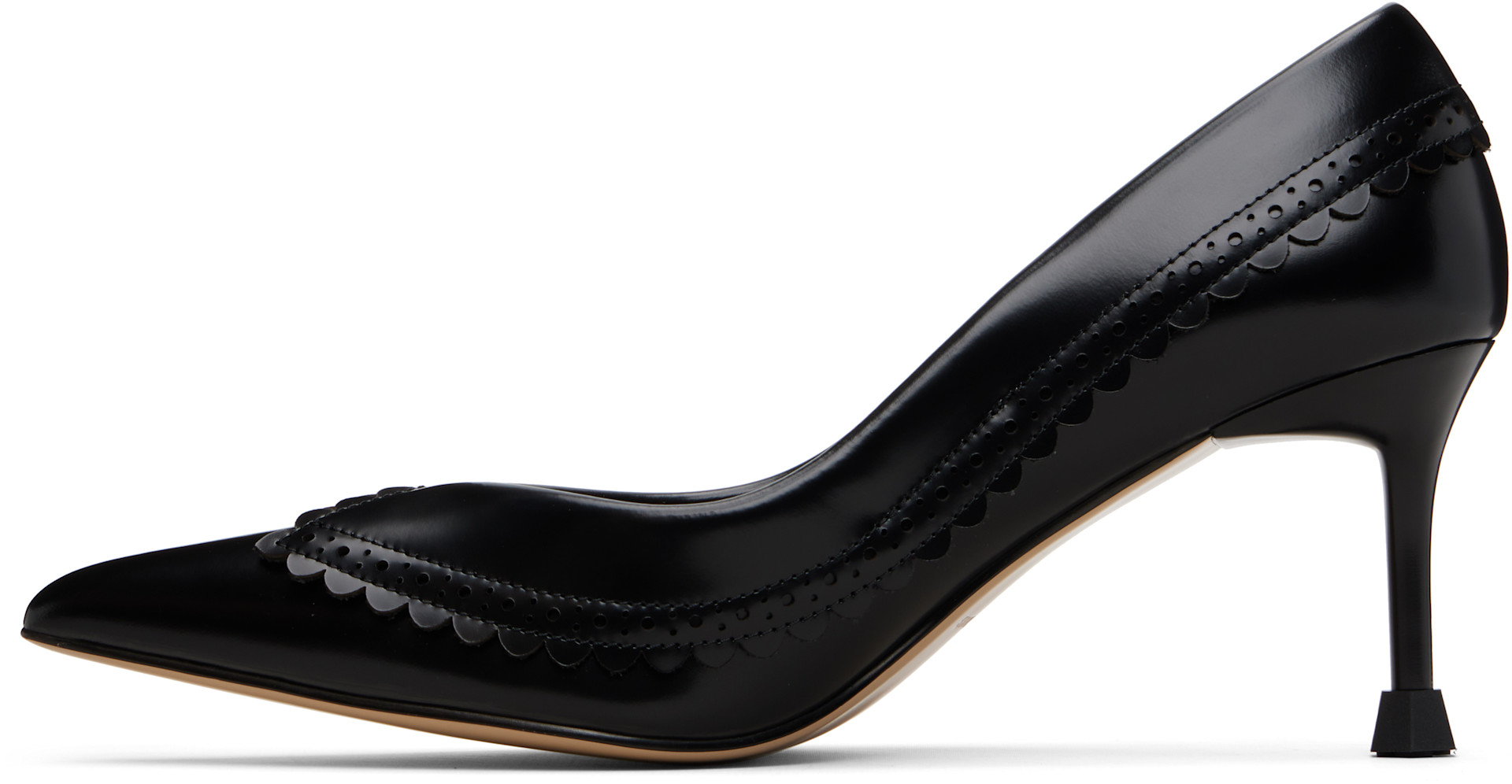 SHUSHU/TONG: Black Pointed-Toe Lapel Heels | SSENSE
