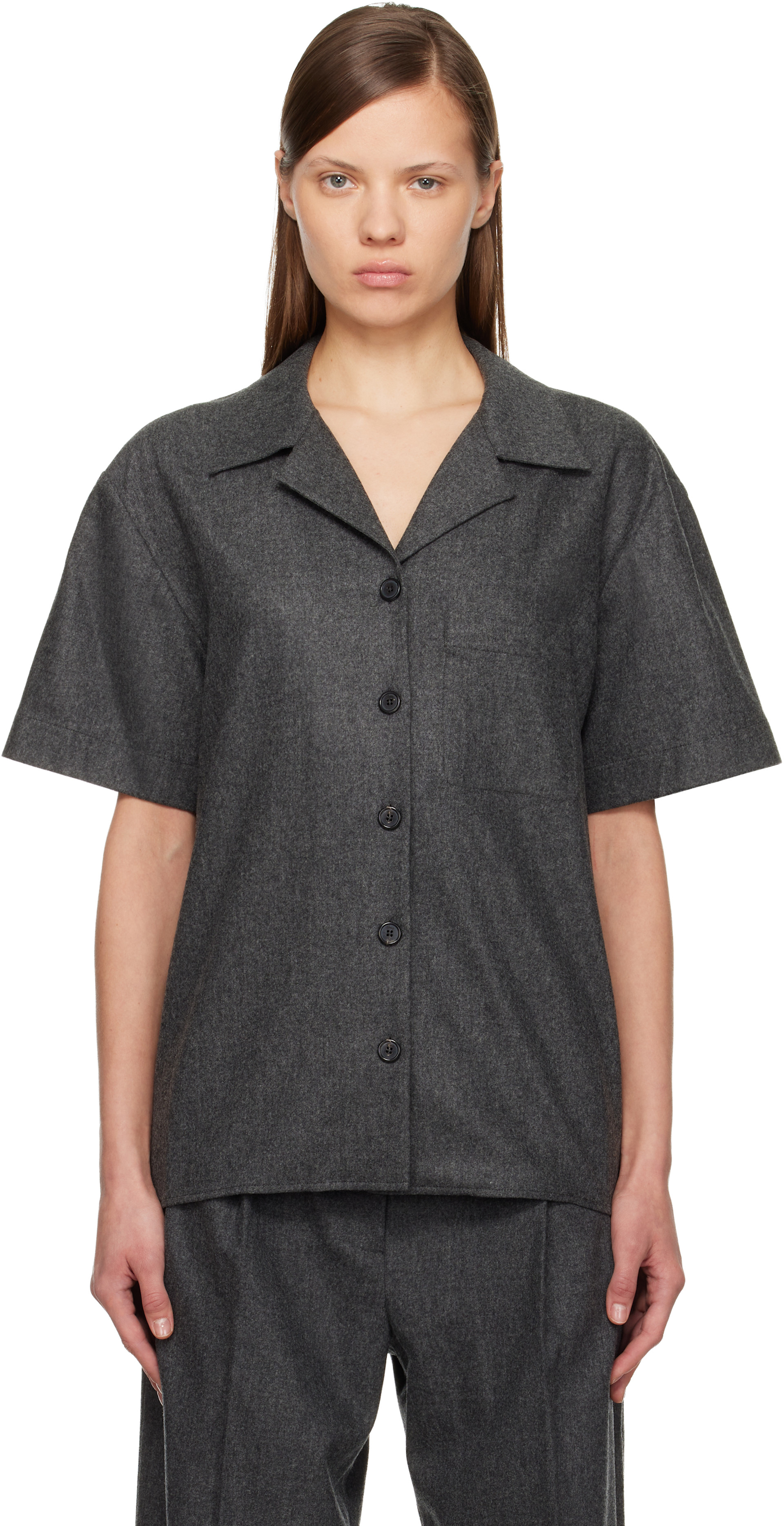 KHAITE - Chemise Riordan gris