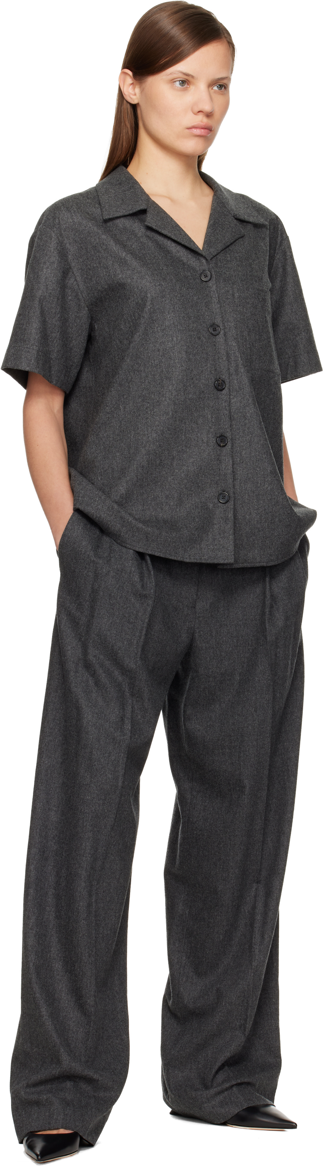 KHAITE - Chemise Riordan gris