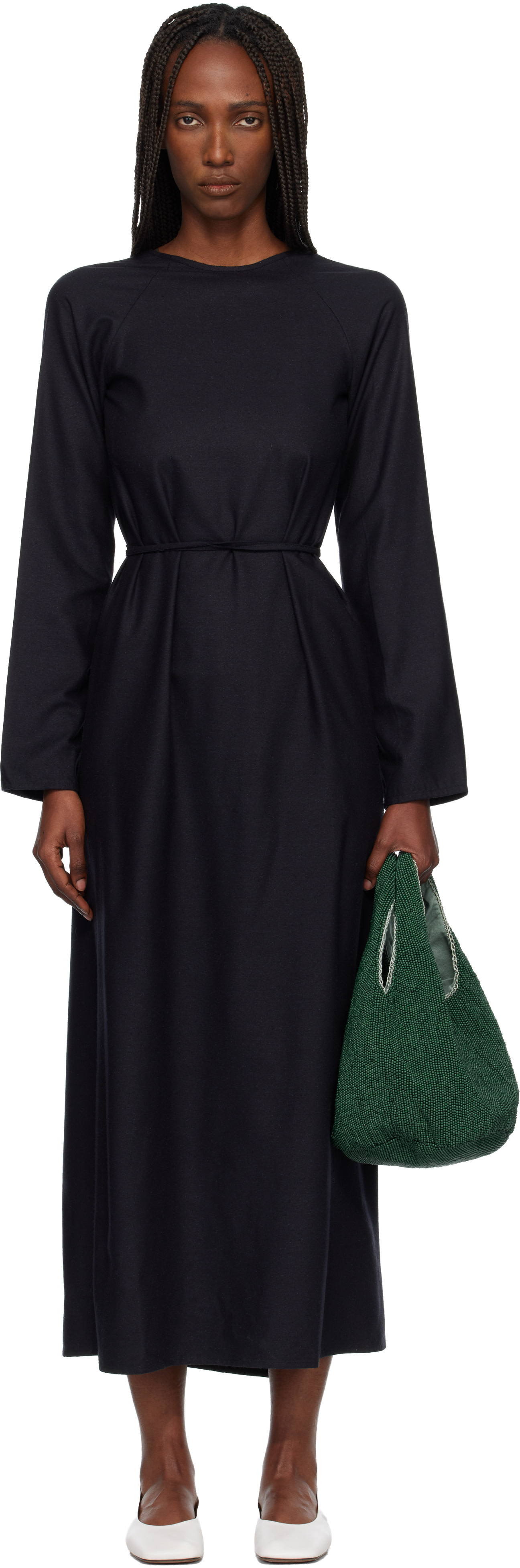 long sleeve round neck maxi dress Lace Round Neck Long Sleeve Maxi Dress JardinVue