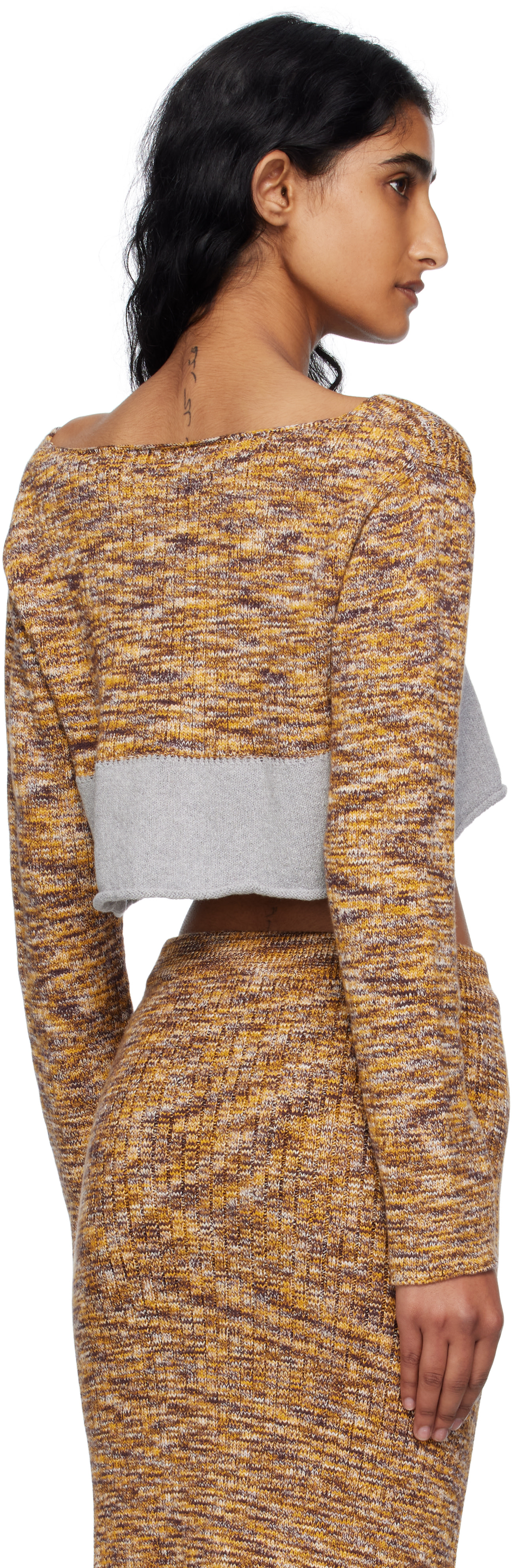 Baserange - Pull écourté Waste multicolore