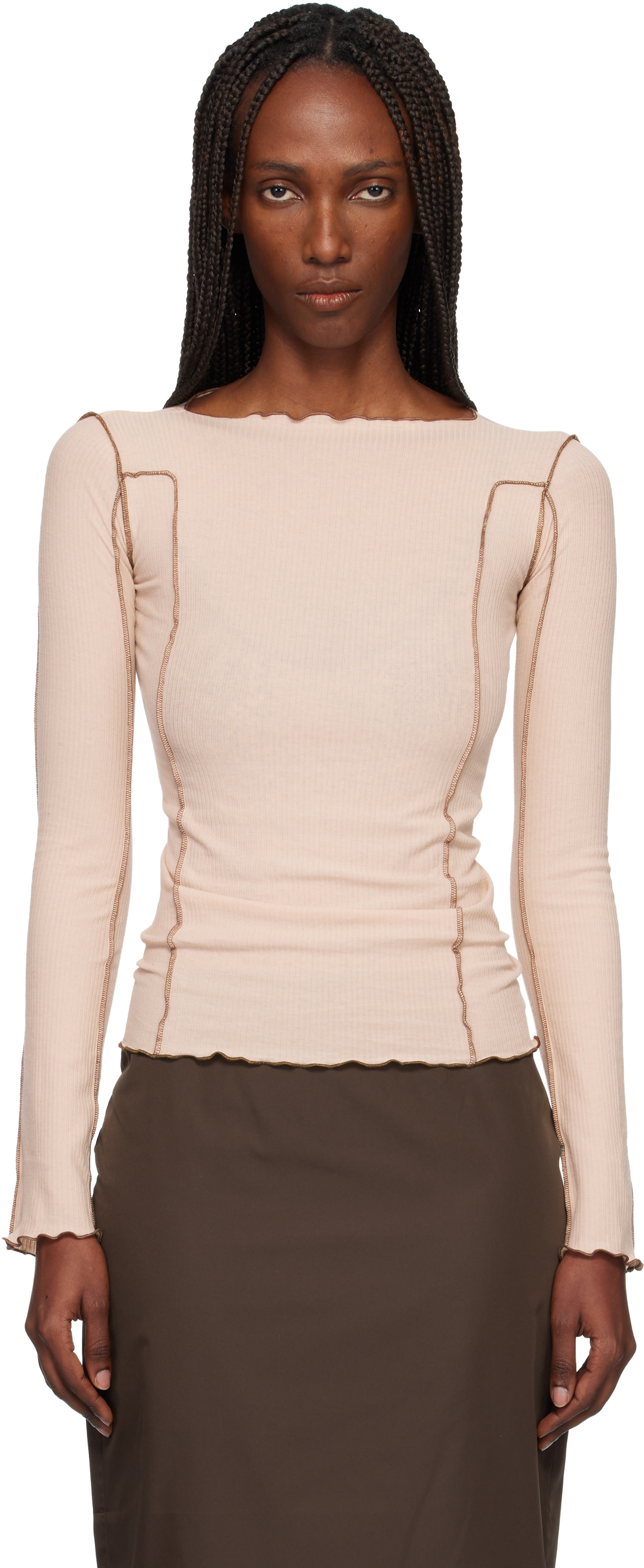 Baserange: Pink Omato Long Sleeve Tee | SSENSE