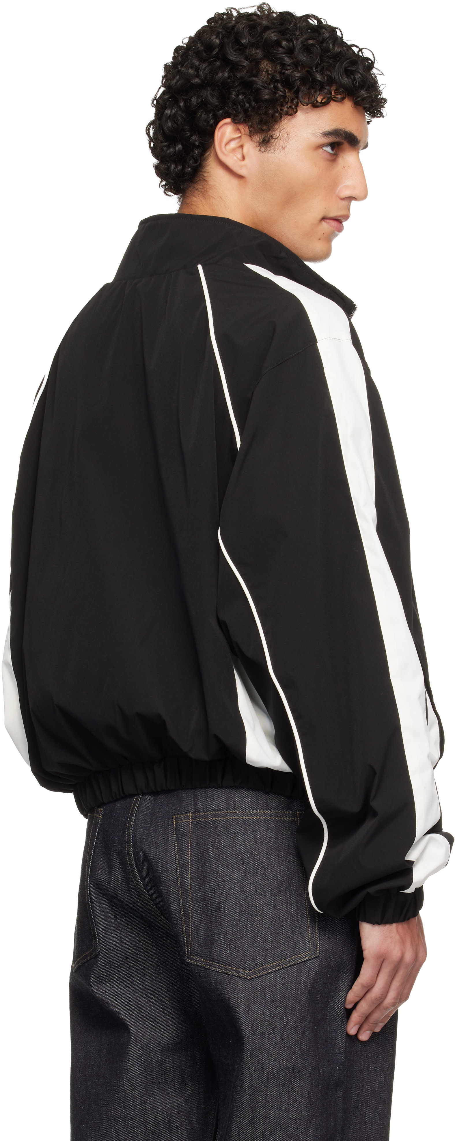 Rhude: Black Ramona Piping Track Jacket | SSENSE