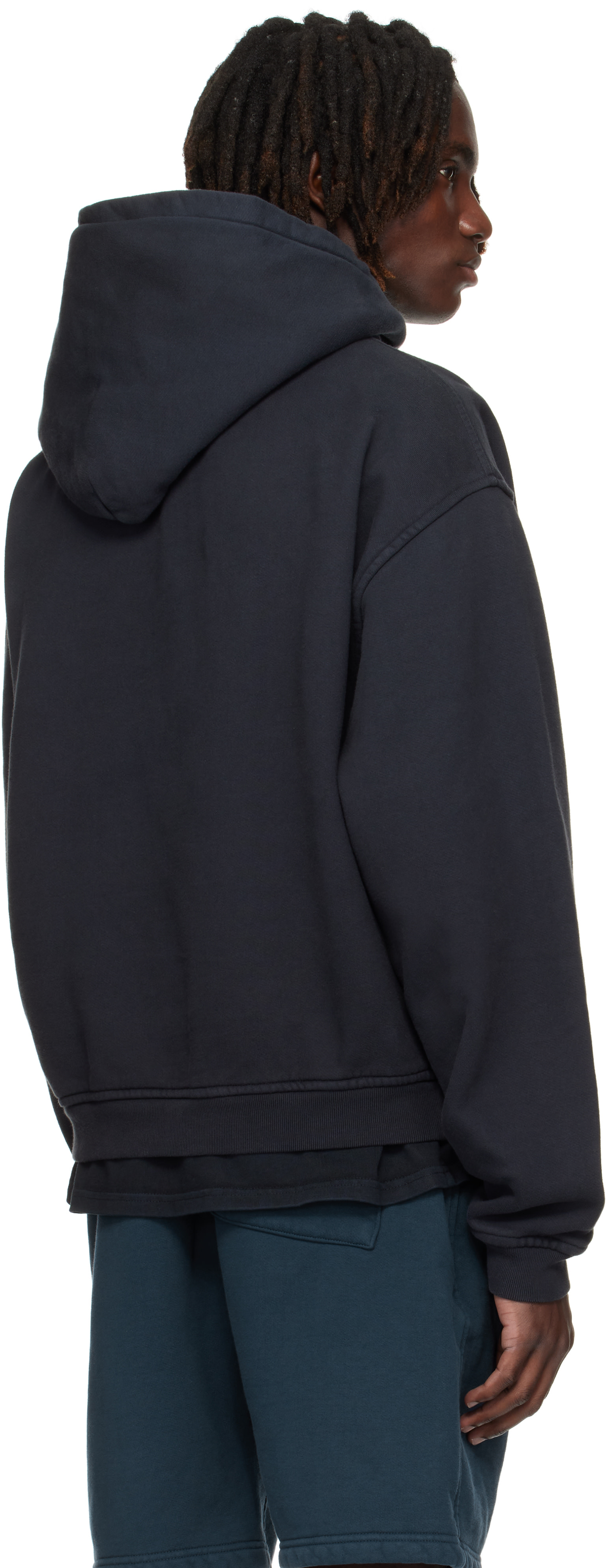 Rhude: ブラック International Racing ロゴ フーディ | SSENSE 日本