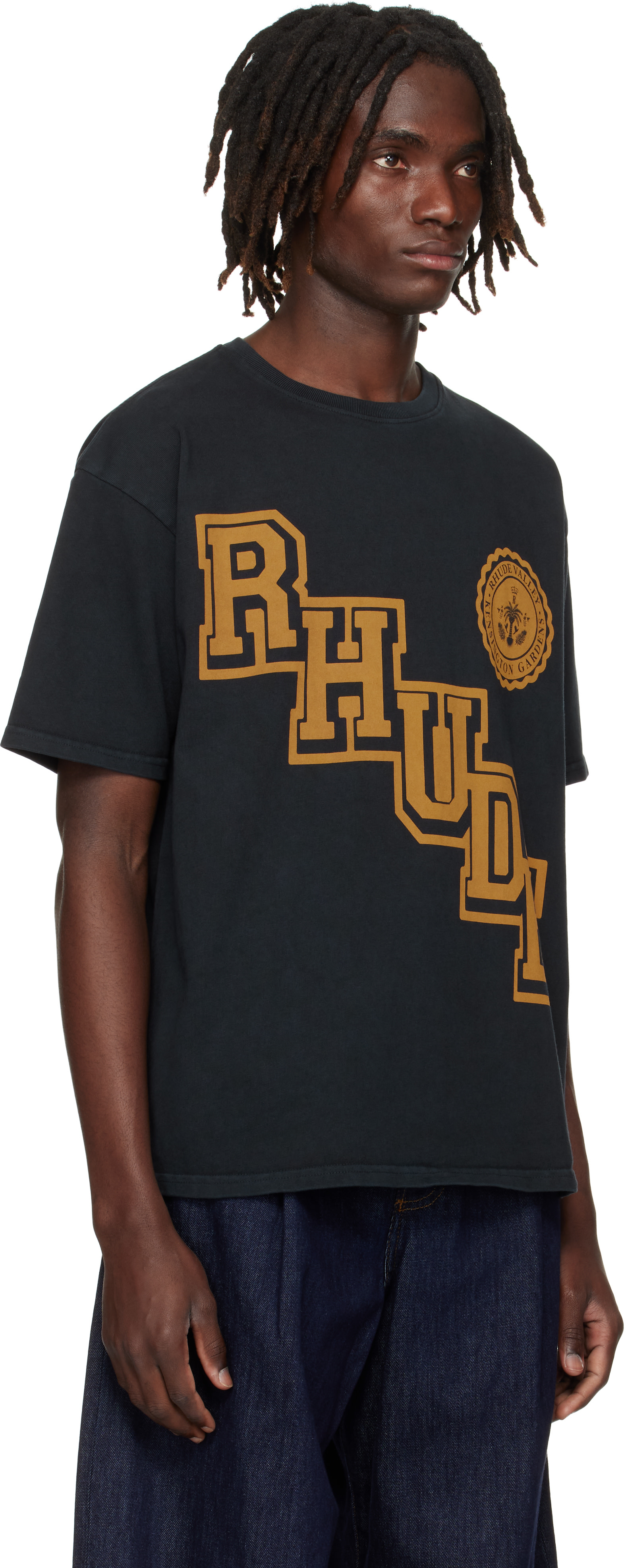 rhude dress shirt Rhude Stripe-pattern Logo-print Shirt