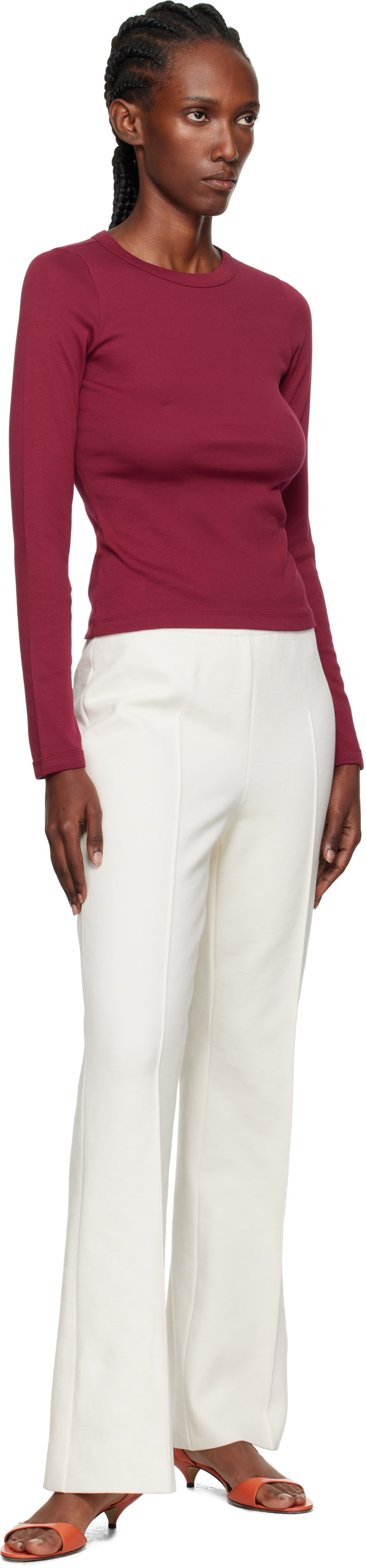 FLORE FLORE: Burgundy Max T-shirt | SSENSE