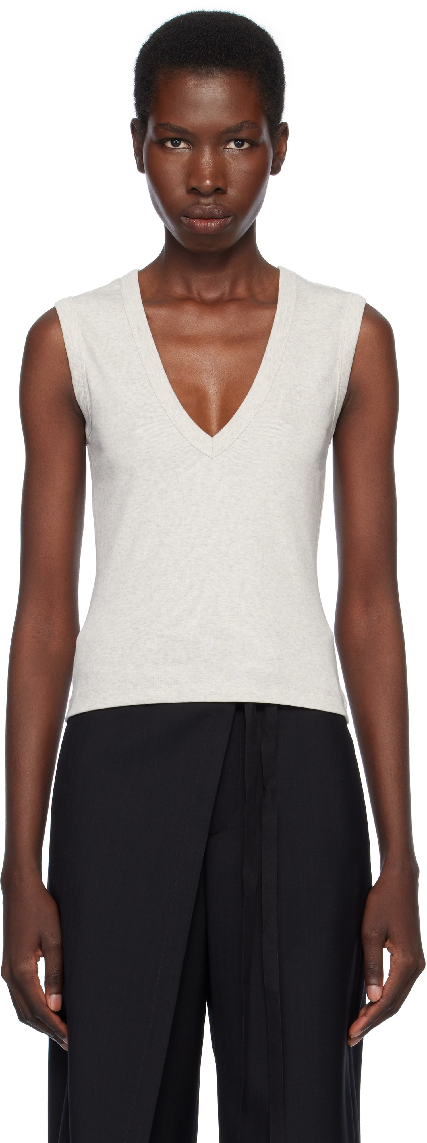 【flore flore】DEWI TANK NAVY 新品 FLORE FLORE: Navy Dewi Tank Top | SSENSE
