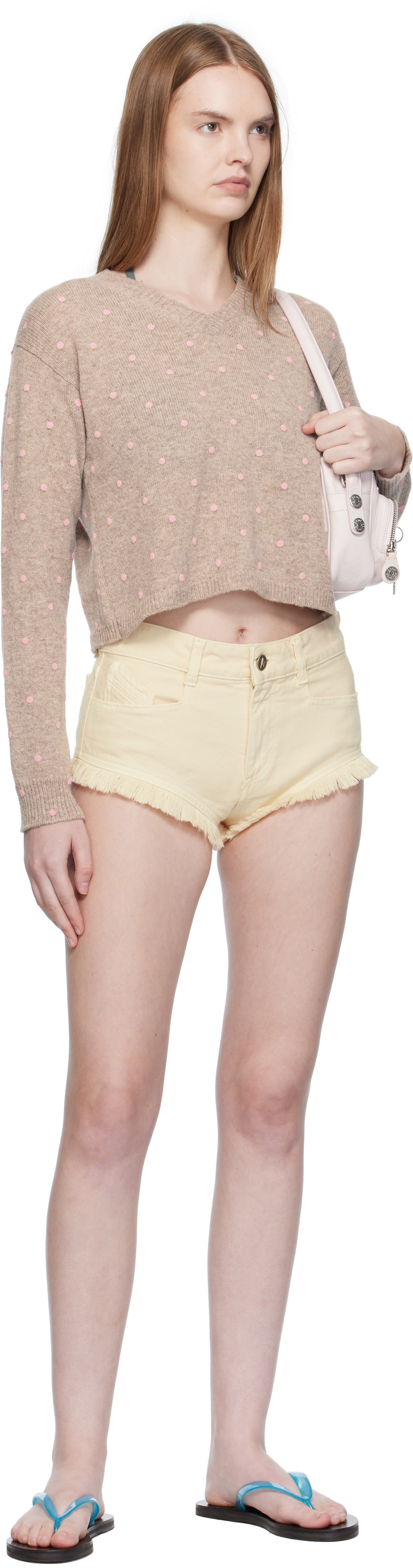 Ashley Williams - Pull Molly beige en tricot