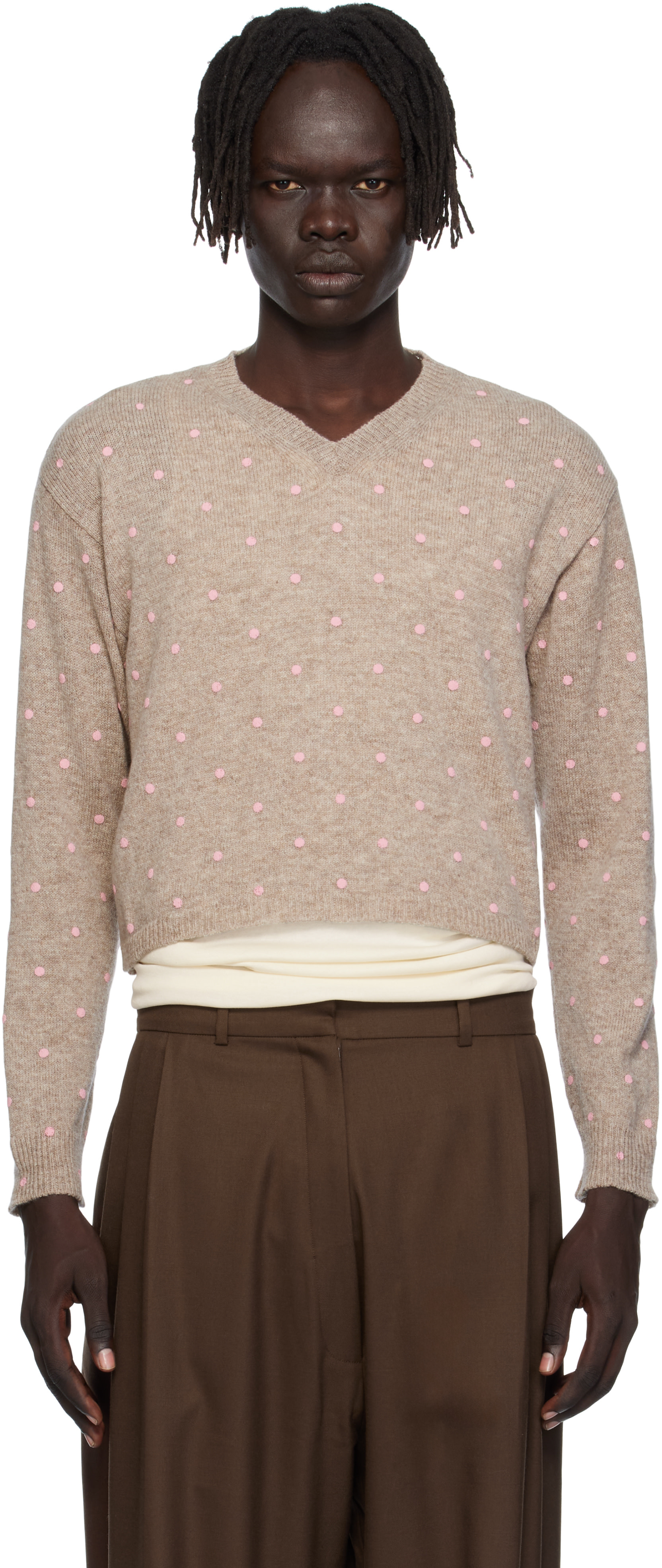 Ashley Williams - Pull Molly beige en tricot