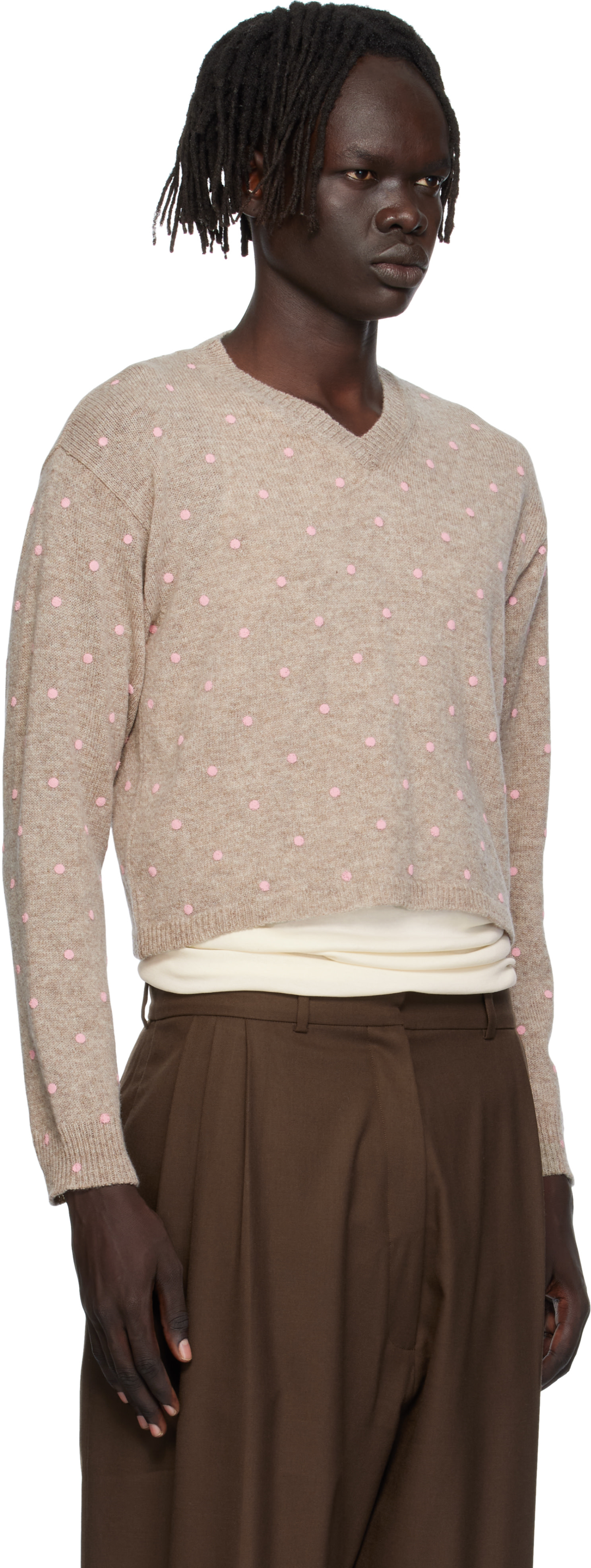 Ashley Williams - Pull Molly beige en tricot
