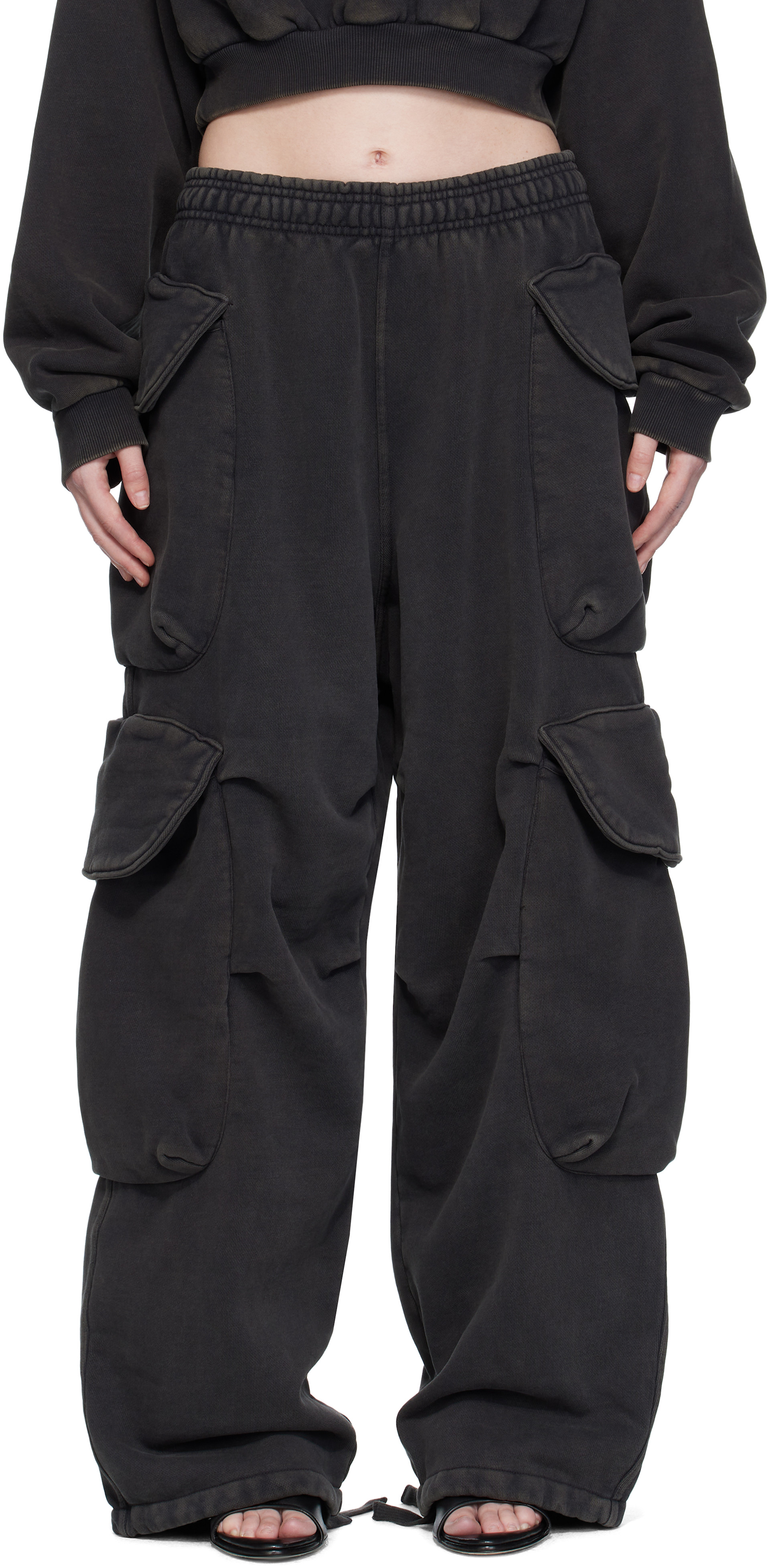 Entire Studios: Black Heavy Gocar Cargo Pants | SSENSE Canada