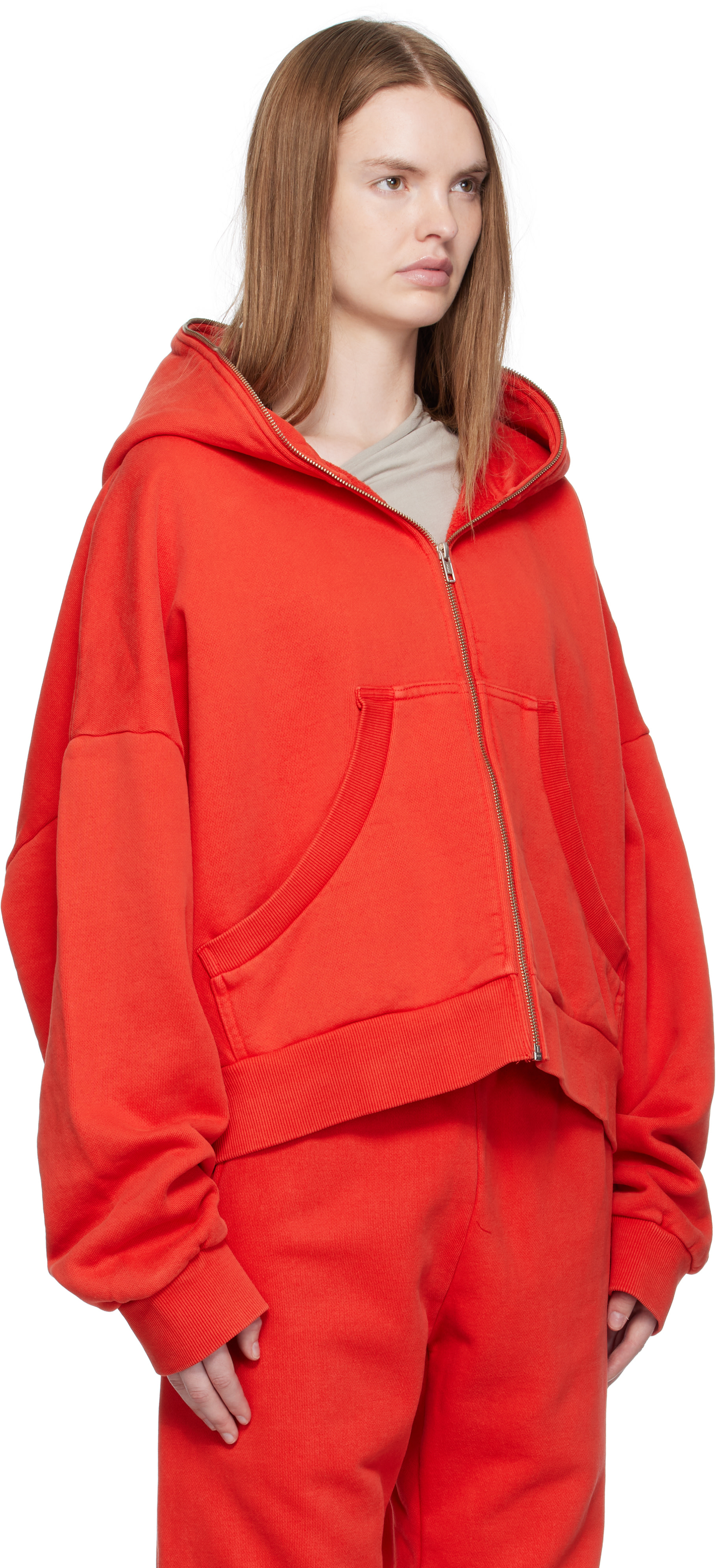 トップス ENTIRE STUDIOS Eternal zip size:S Entire Studios: Red Eternal Zip Hoodie | SSENSE Canada