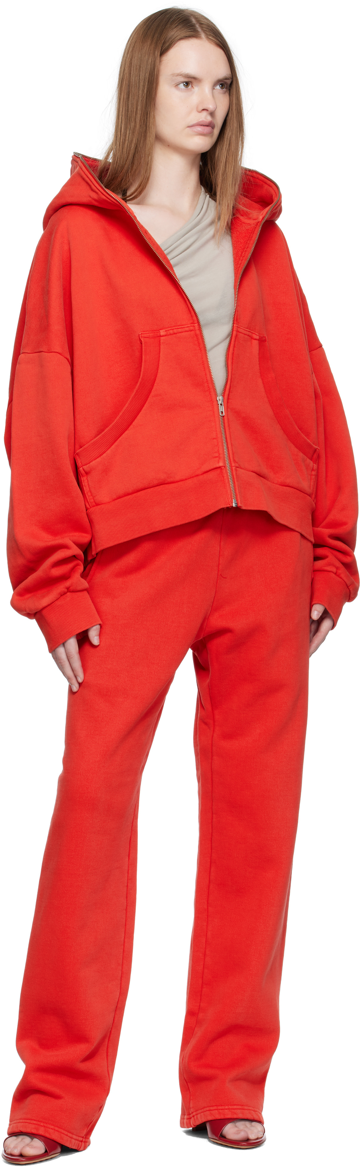 Entire Studios: Red Eternal Zip Hoodie | SSENSE Canada