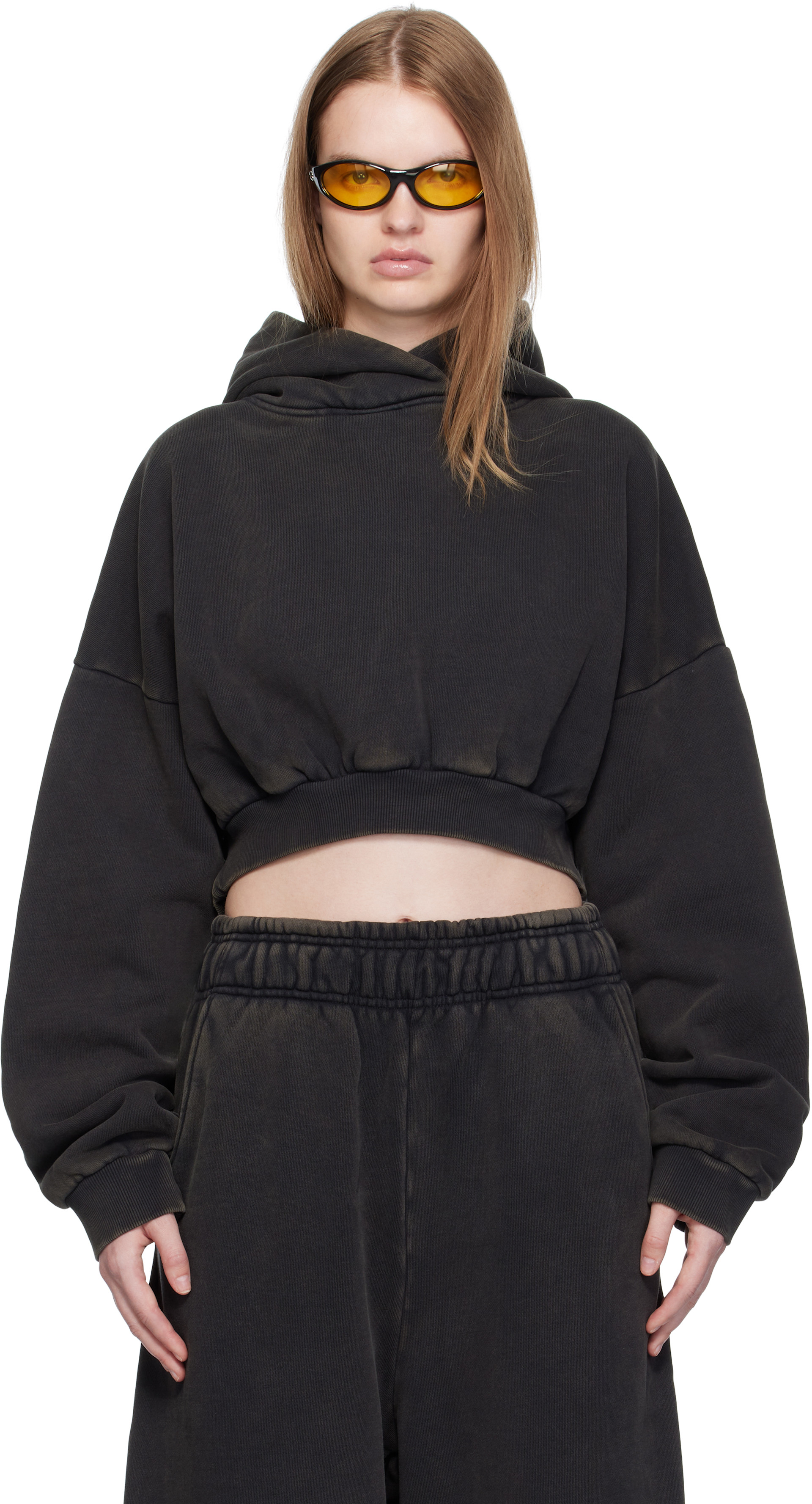 Entire Studios - Pull à capuche écourté épais noir