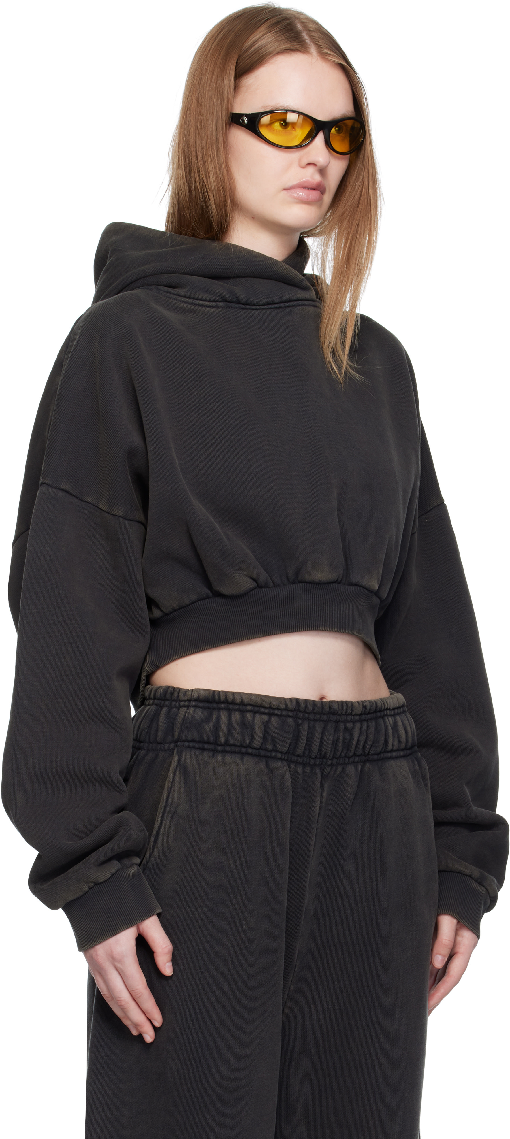 Entire Studios - Pull à capuche écourté épais noir