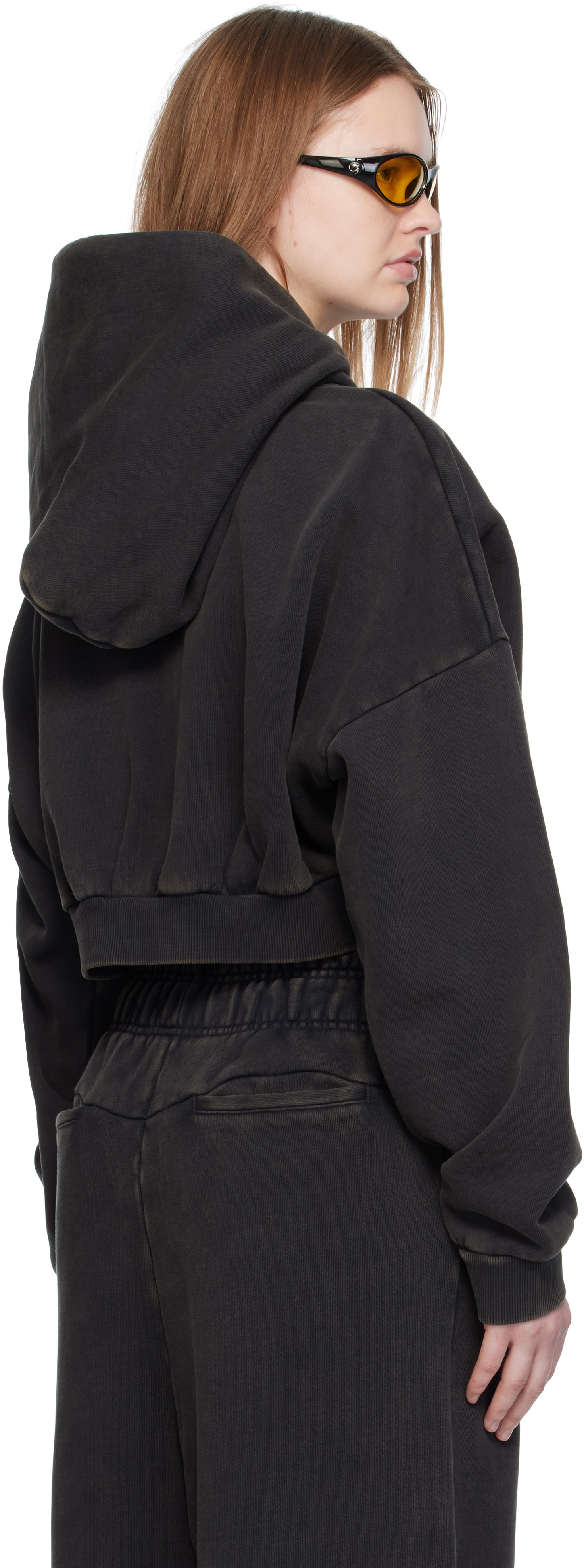 Entire Studios - Pull à capuche écourté épais noir