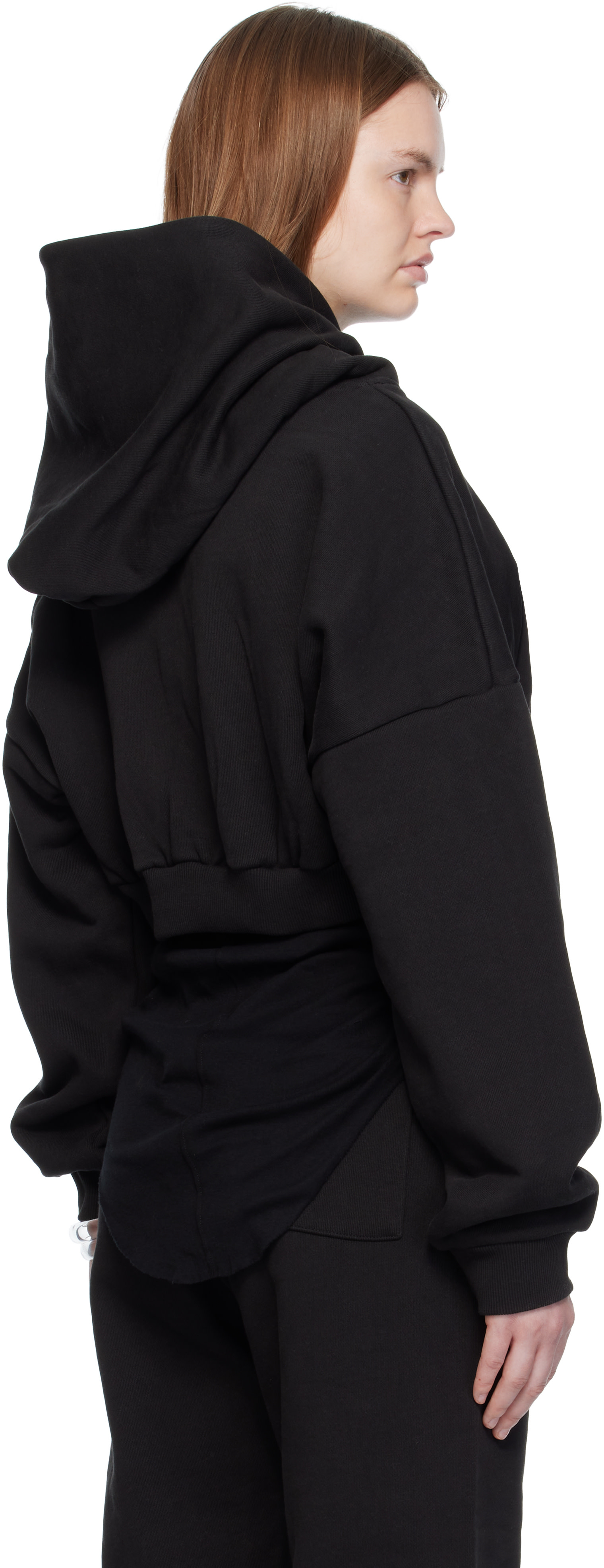 Entire Studios - Pull à capuche écourté épais noir