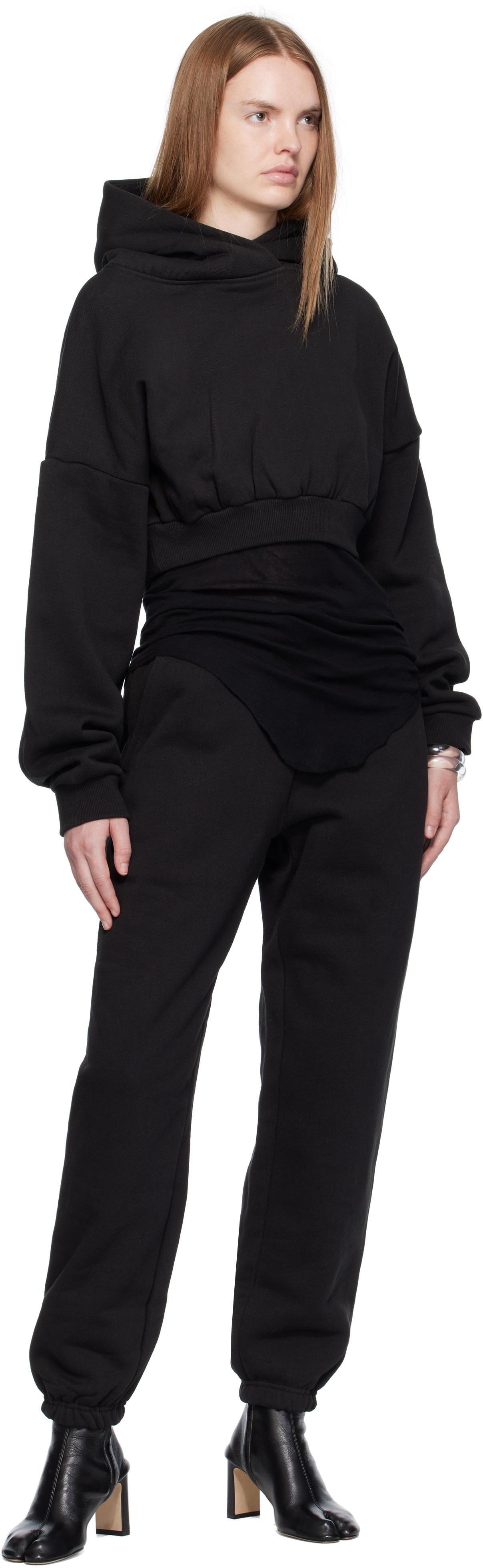 Entire Studios - Pull à capuche écourté épais noir