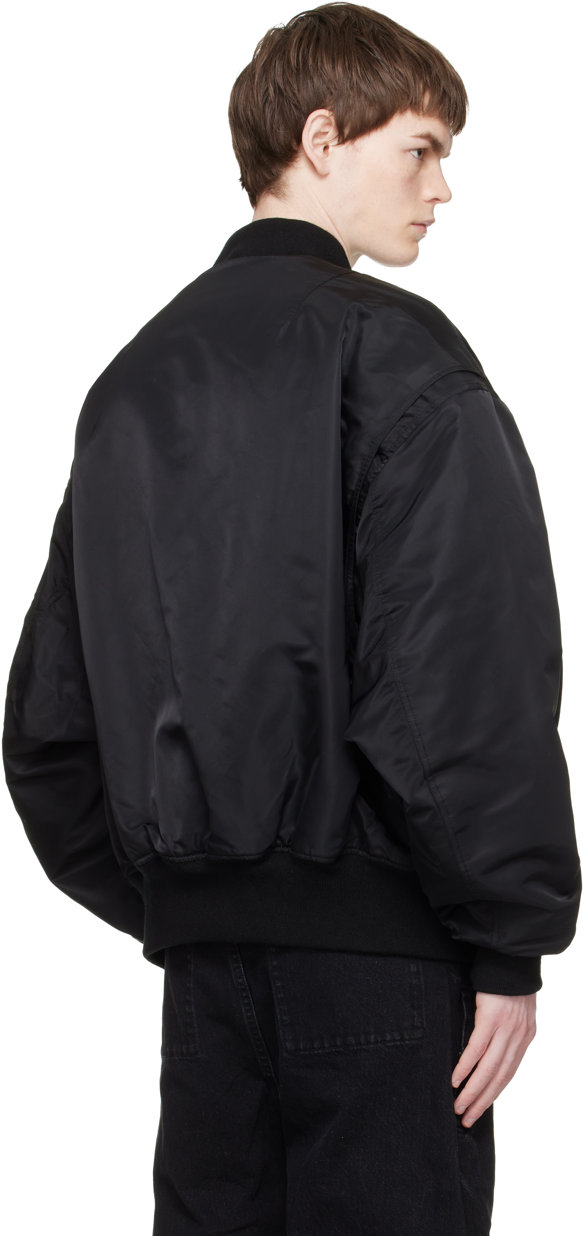 Entire Studios: Black Broad Bomber Jacket | SSENSE Canada