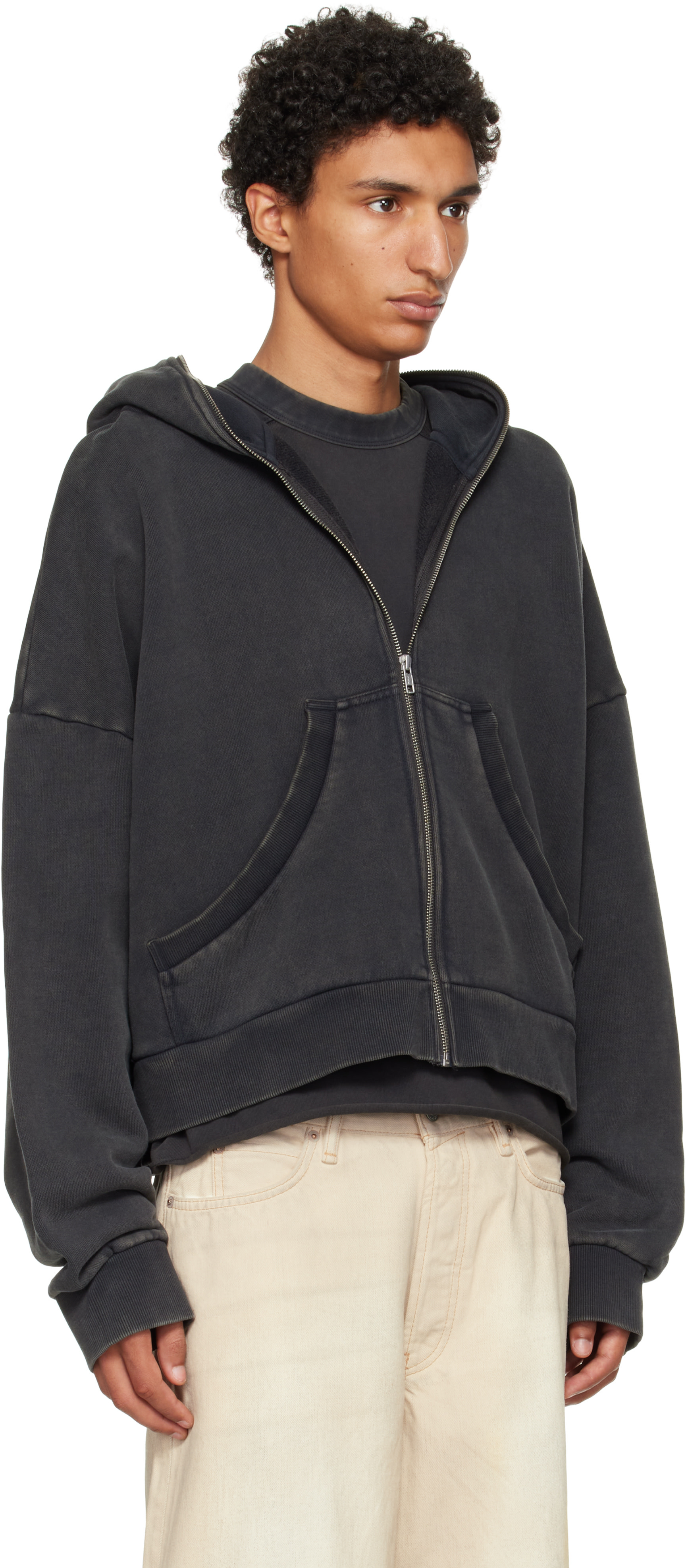 Entire Studios: Black Eternal Zip Hoodie | SSENSE Canada